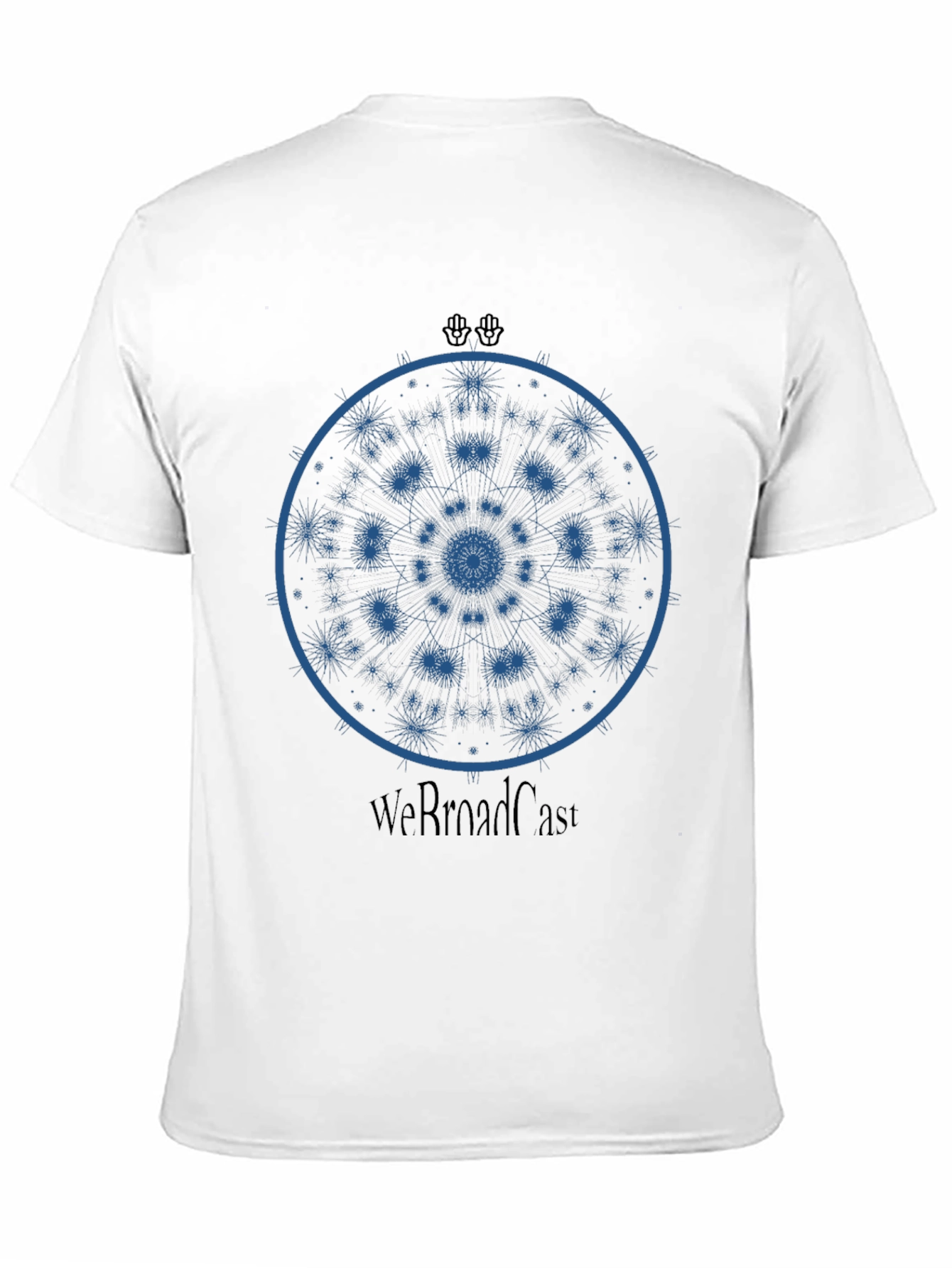 Mens Black T-Shirt with Blue Mandala Design