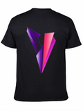 Abstract V Graphic Print Black T-Shirt