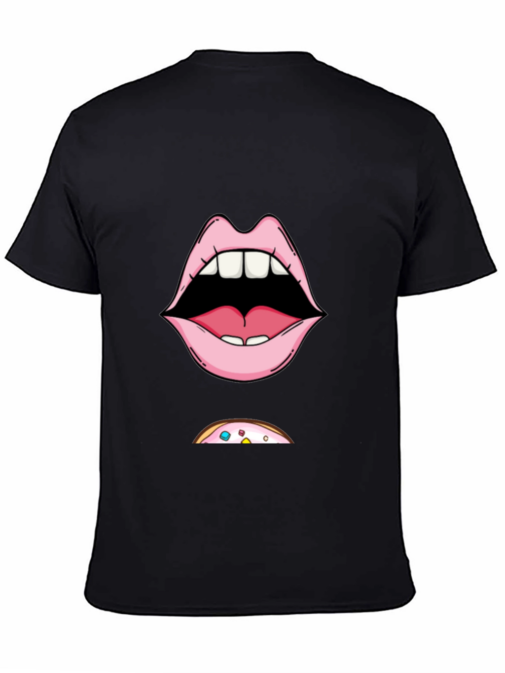 Funny Lips & Donut T-Shirt - Graphic Tee