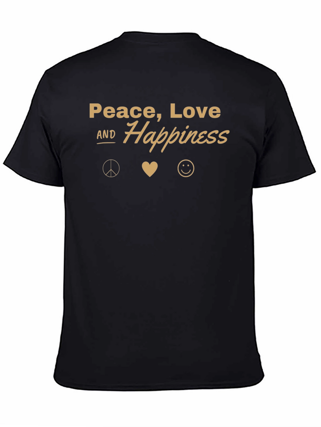 Peace Love Happiness Black Graphic Tee