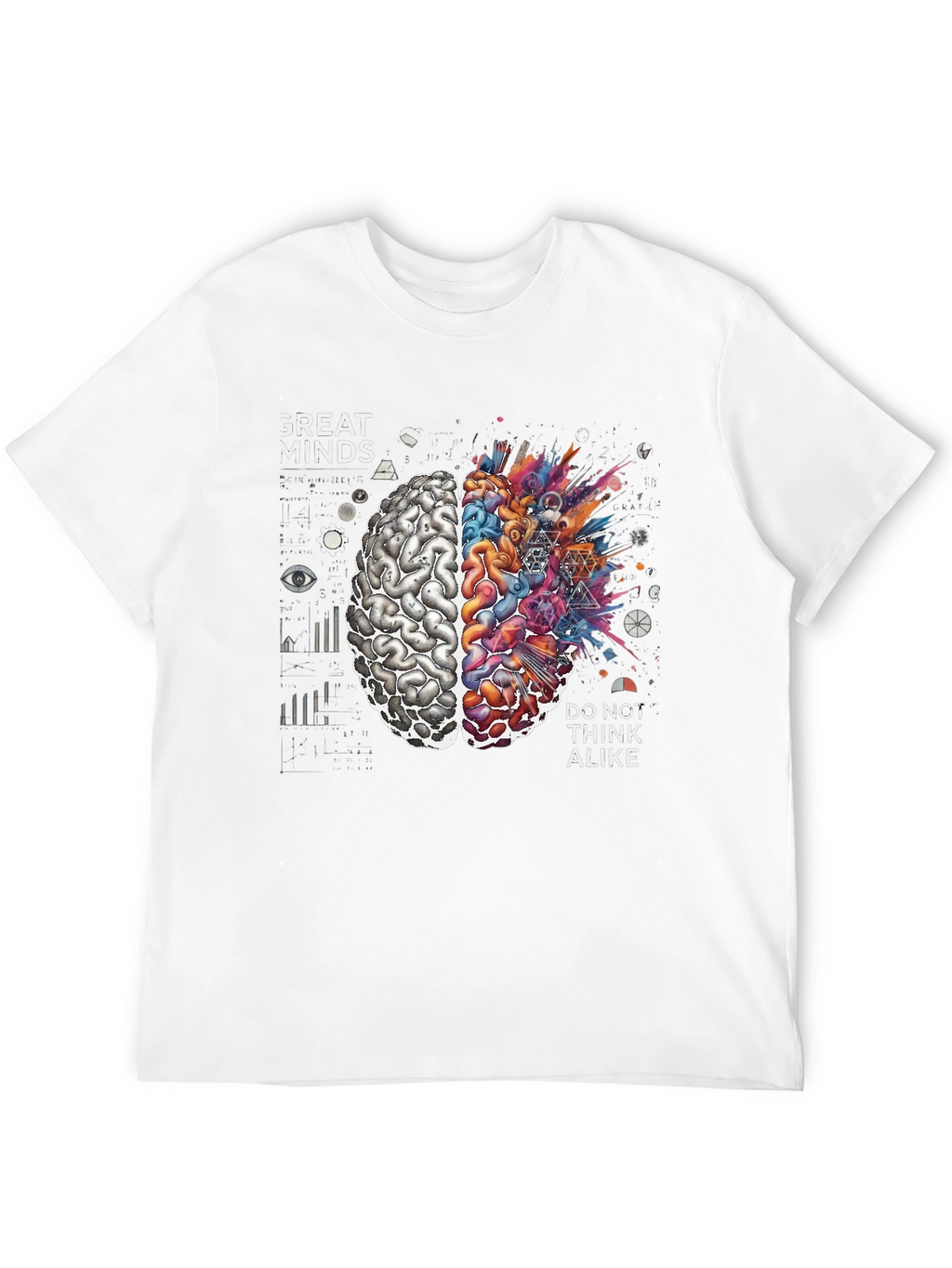 Great Minds Tee - Creative Brain Graphic
