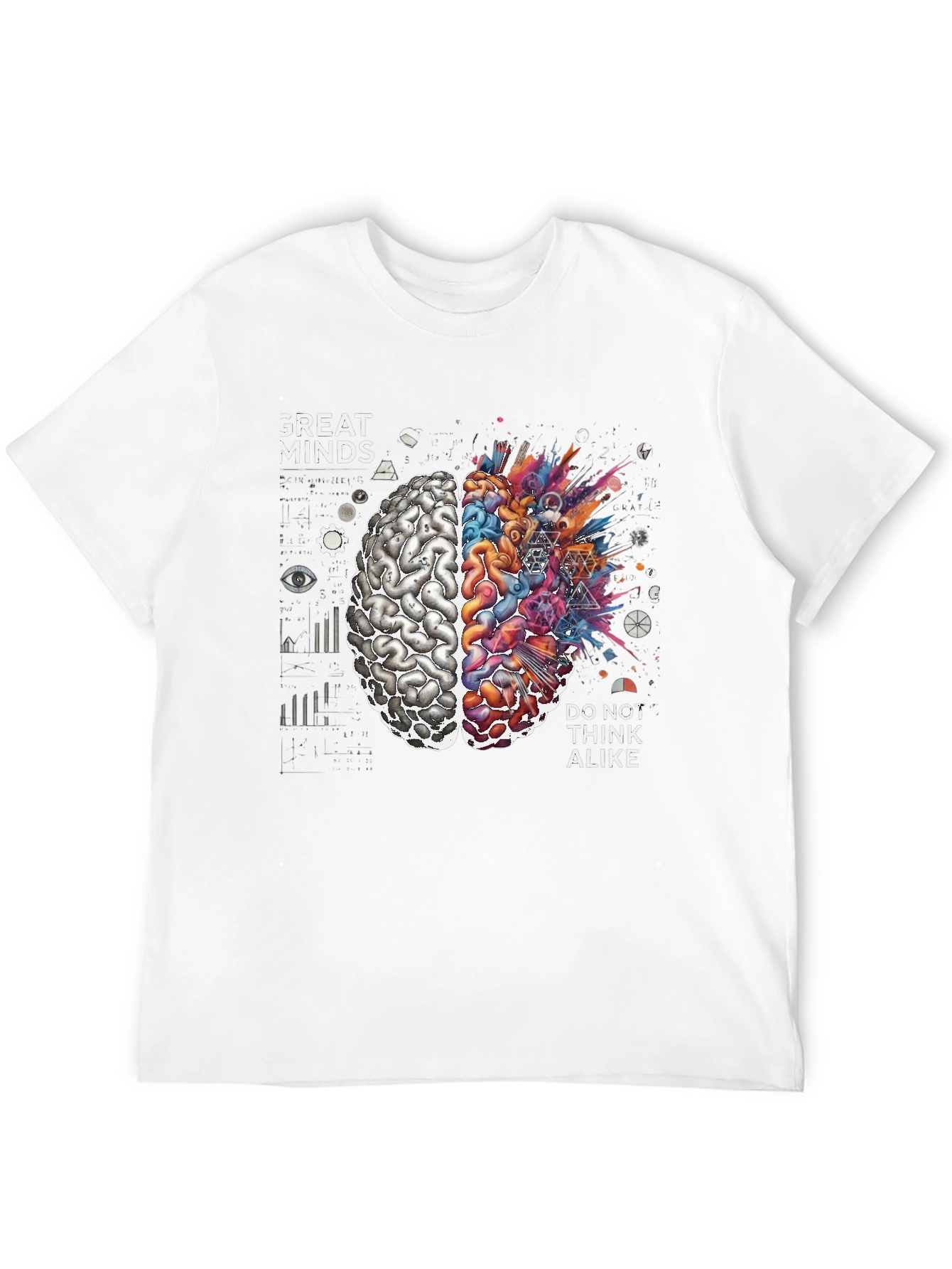 Great Minds Tee - Creative Brain Graphic