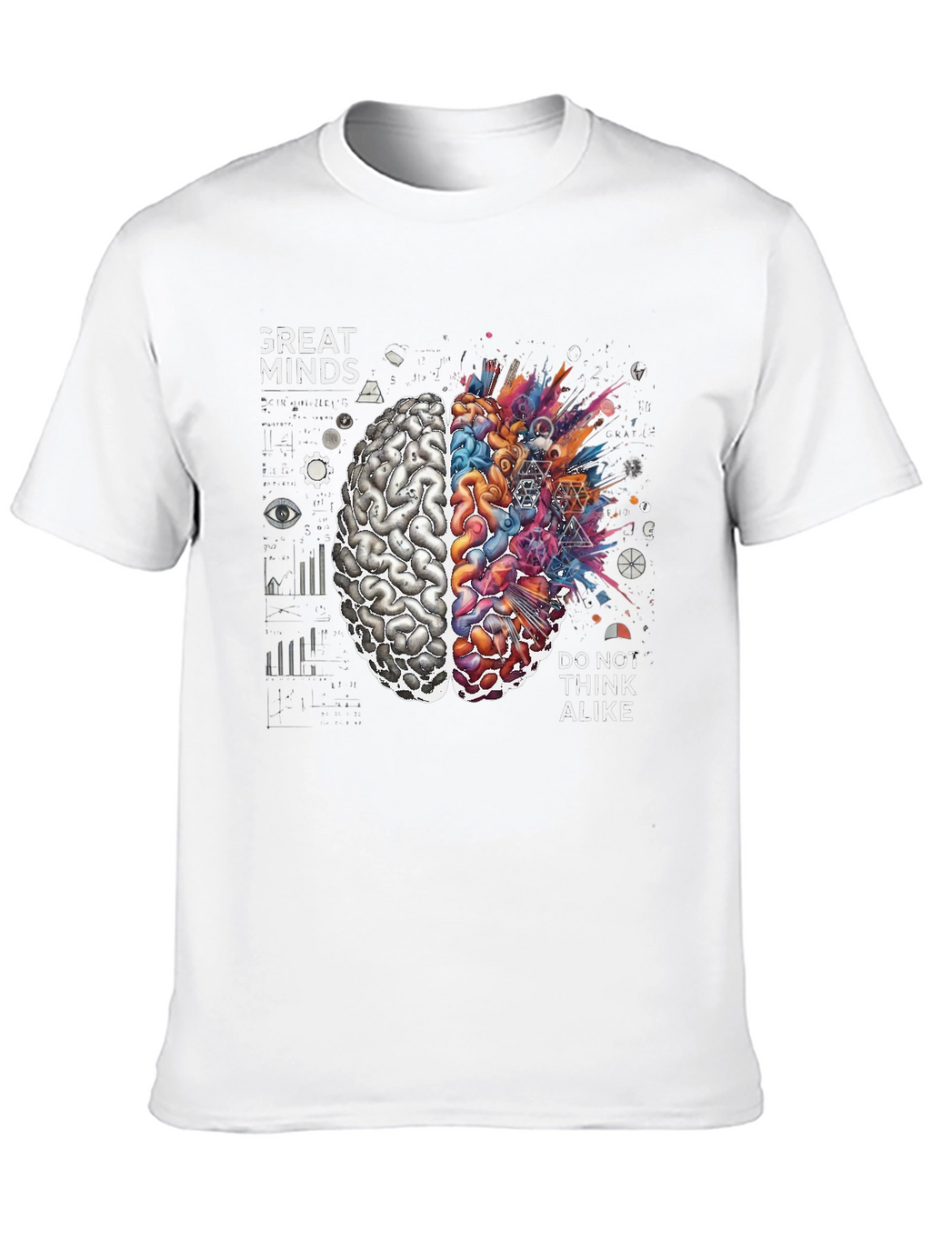 Great Minds Tee - Creative Brain Graphic
