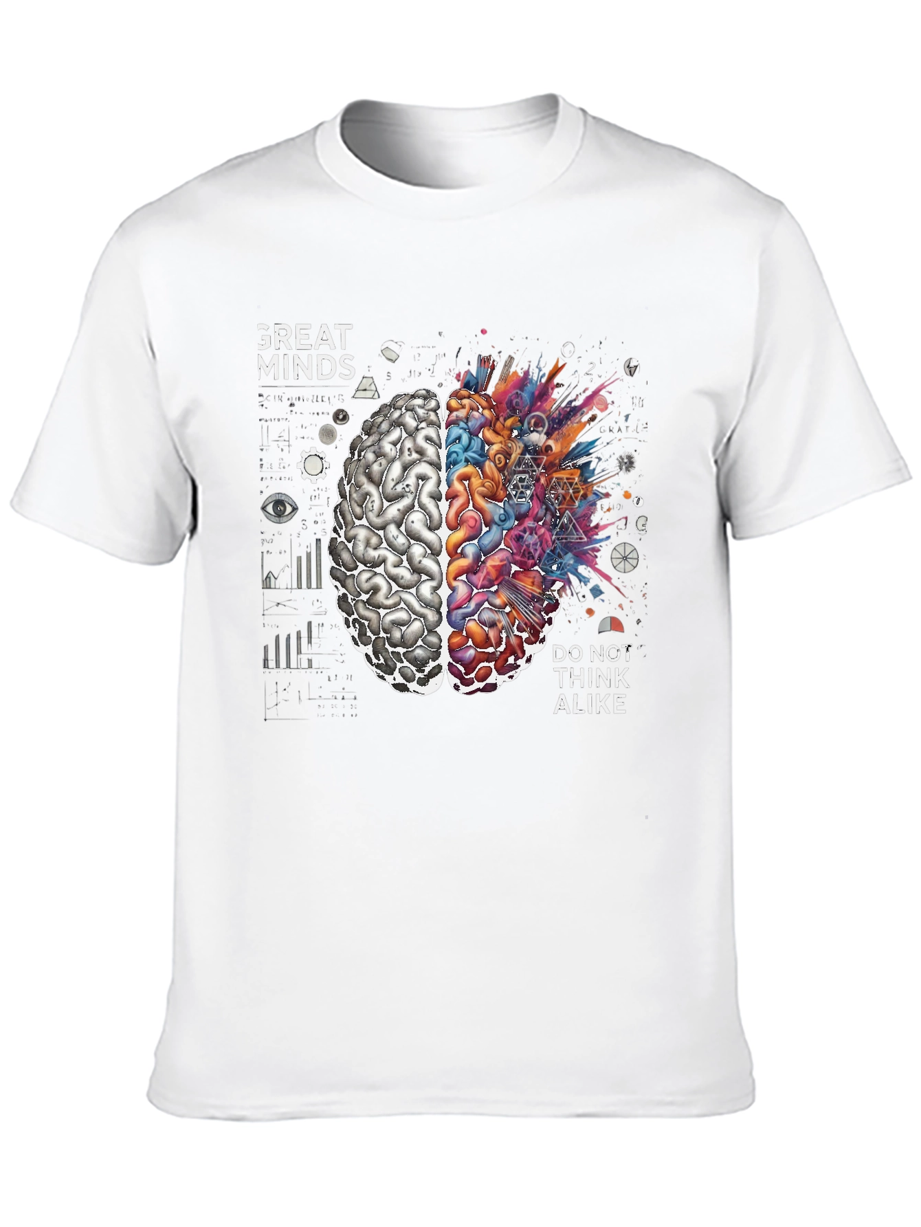 Great Minds Tee - Creative Brain Graphic