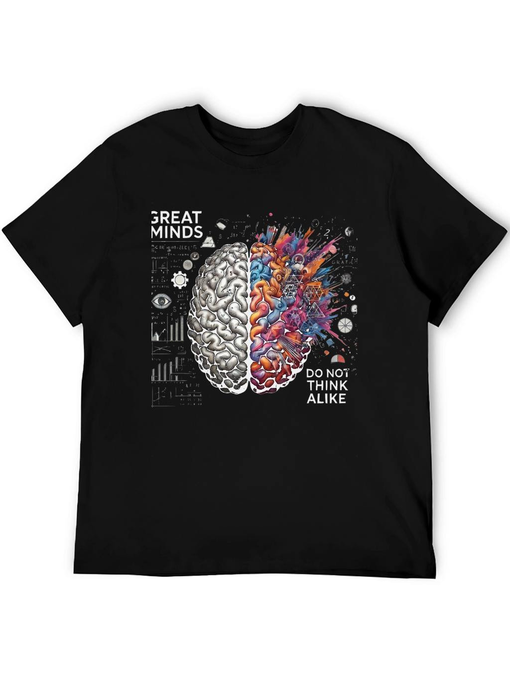 Great Minds Tee - Creative Brain Graphic