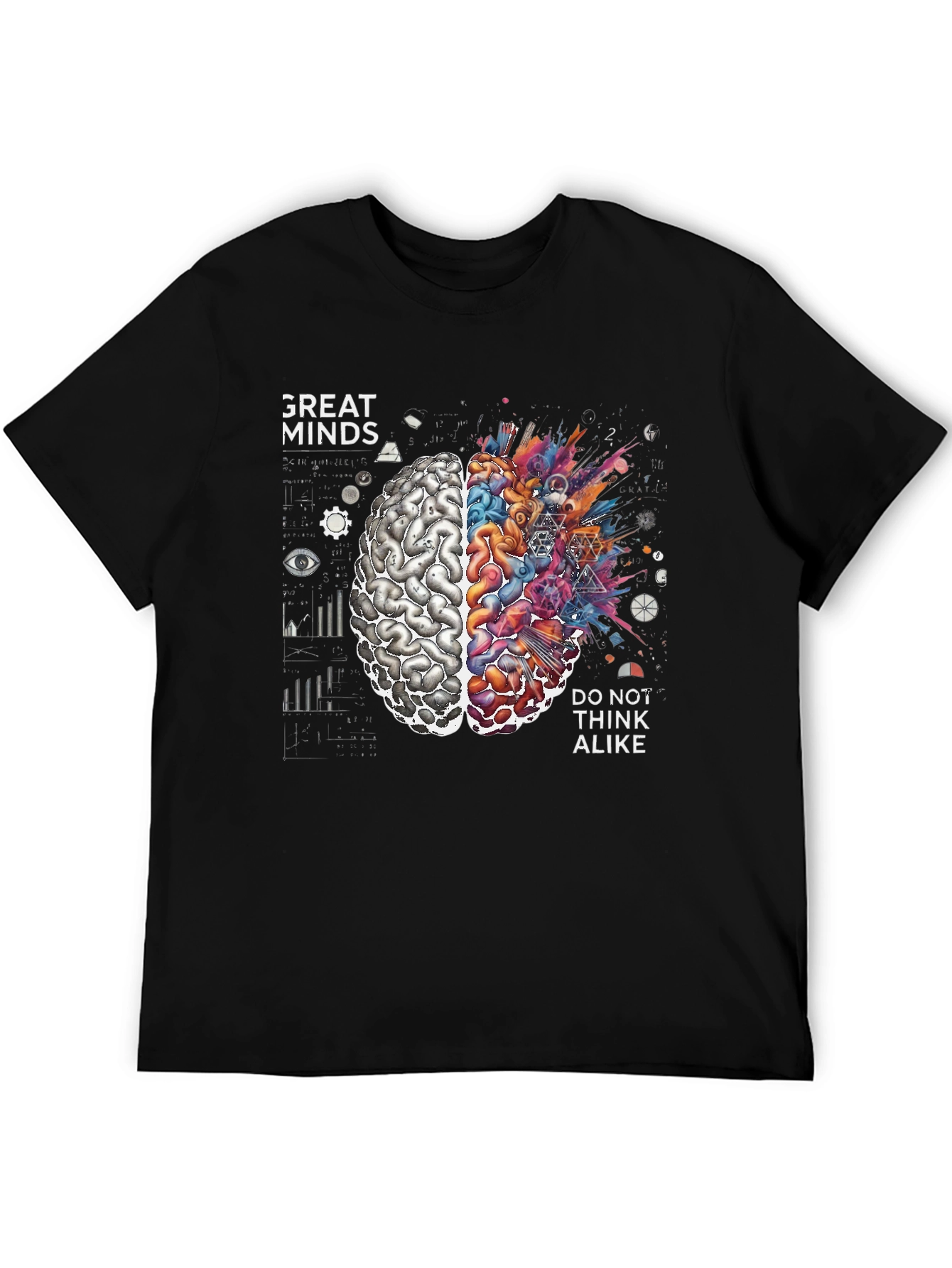 Great Minds Tee - Creative Brain Graphic
