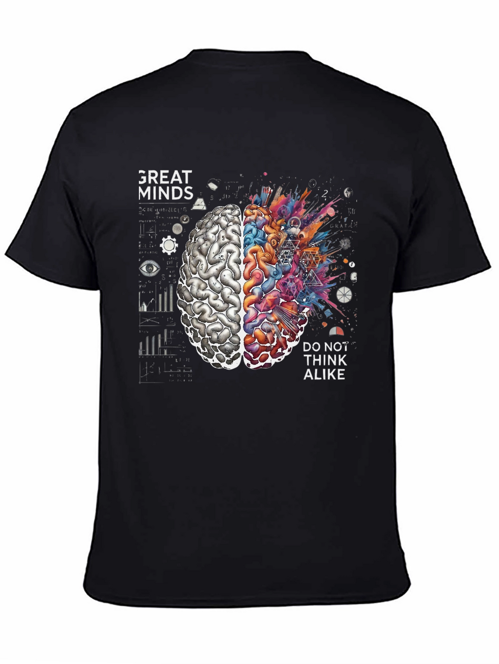 Great Minds Tee - Creative Brain Graphic