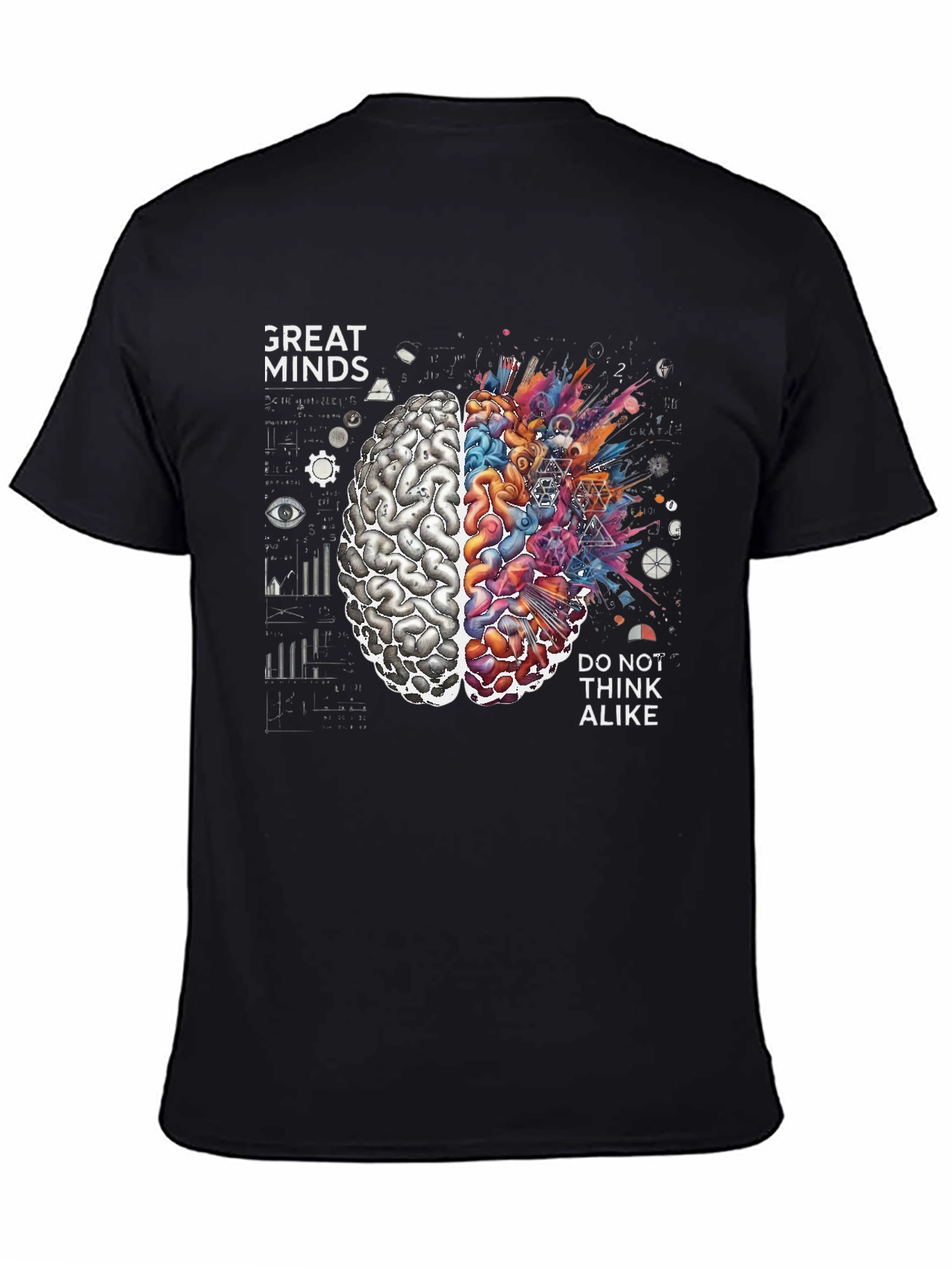 Great Minds Tee - Creative Brain Graphic
