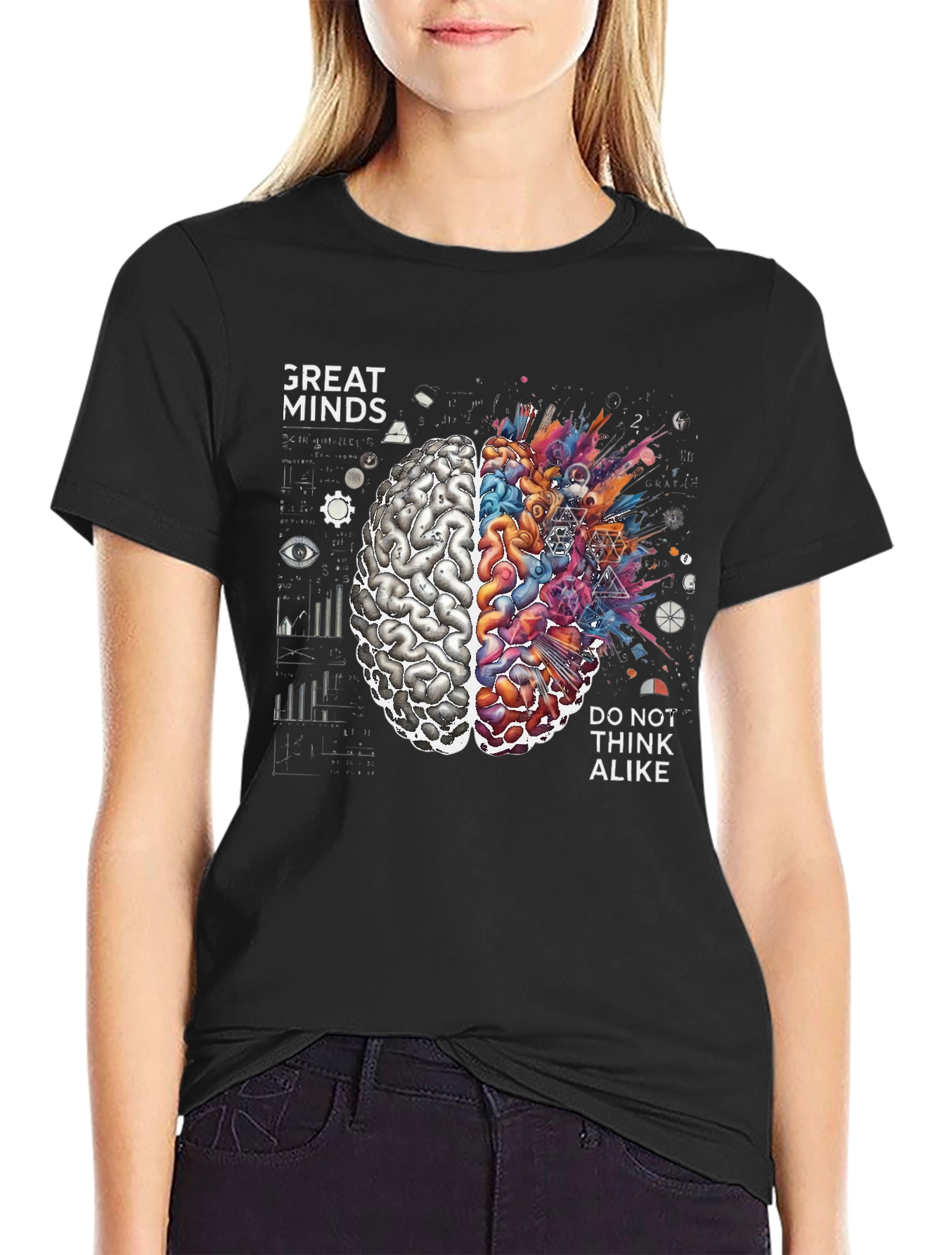 Great Minds Tee - Creative Brain Graphic