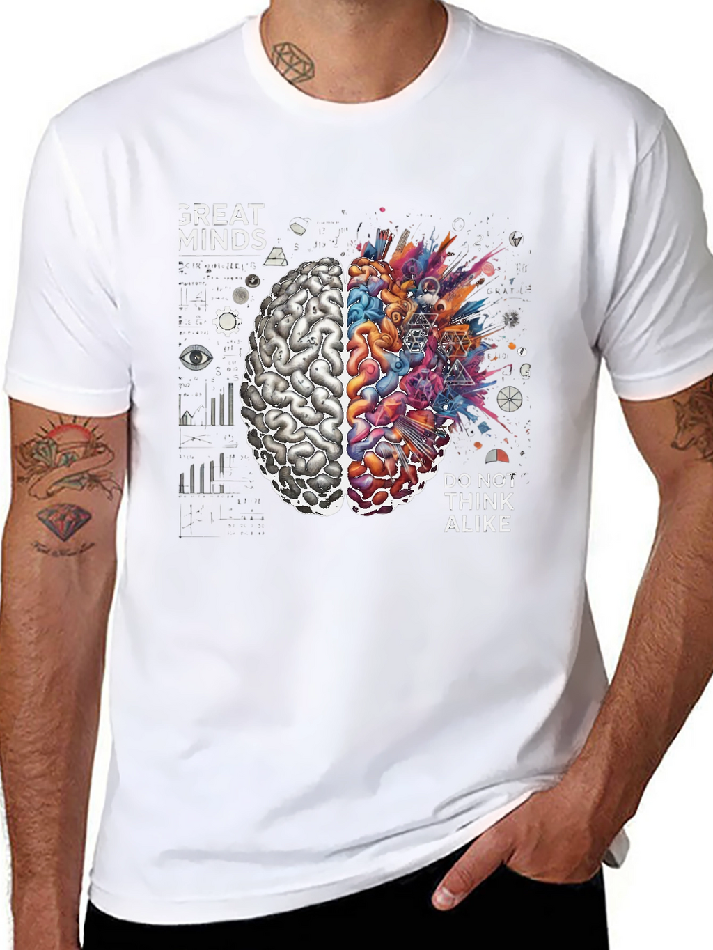 Great Minds Tee - Creative Brain Graphic