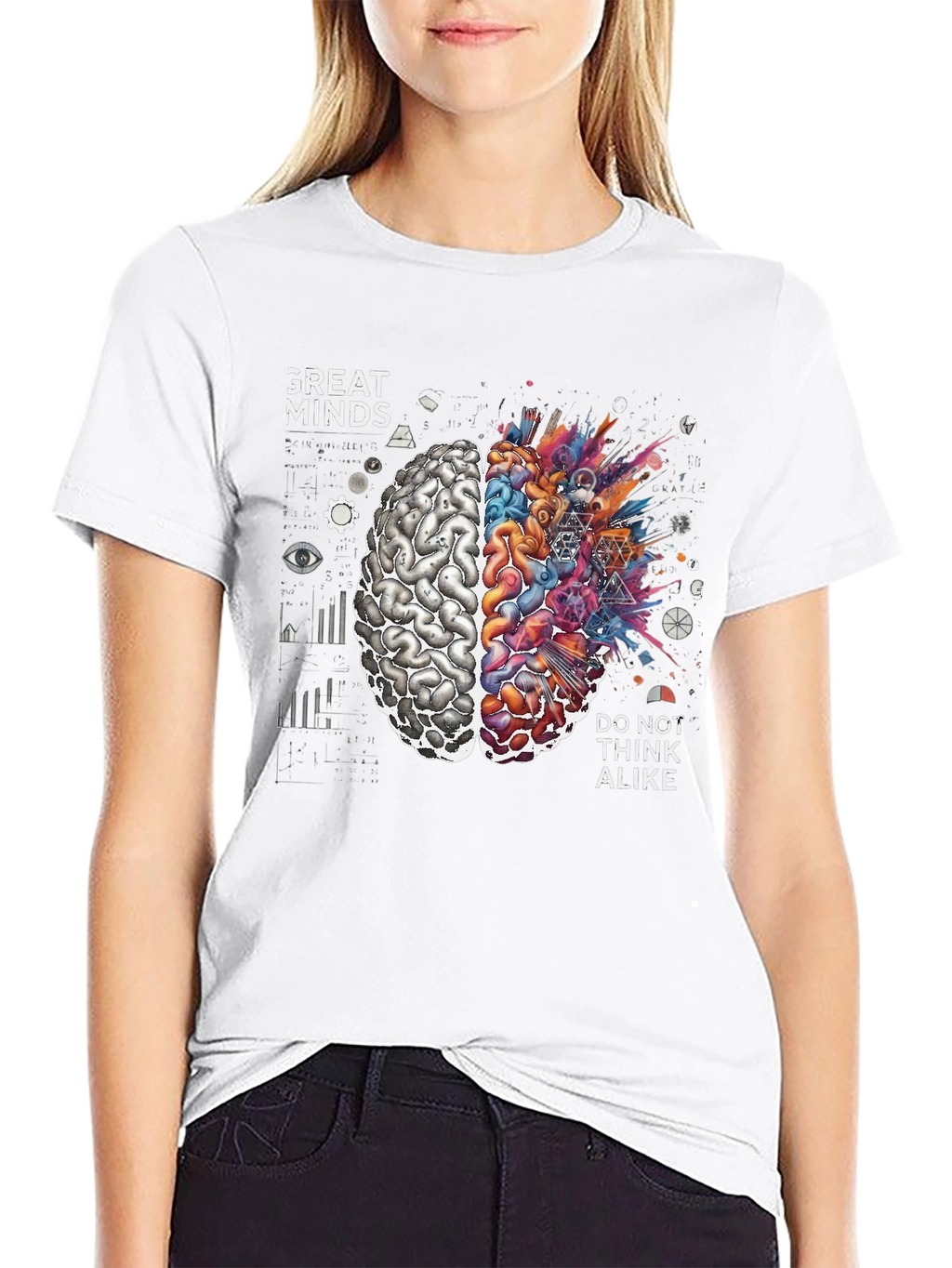 Great Minds Tee - Creative Brain Graphic