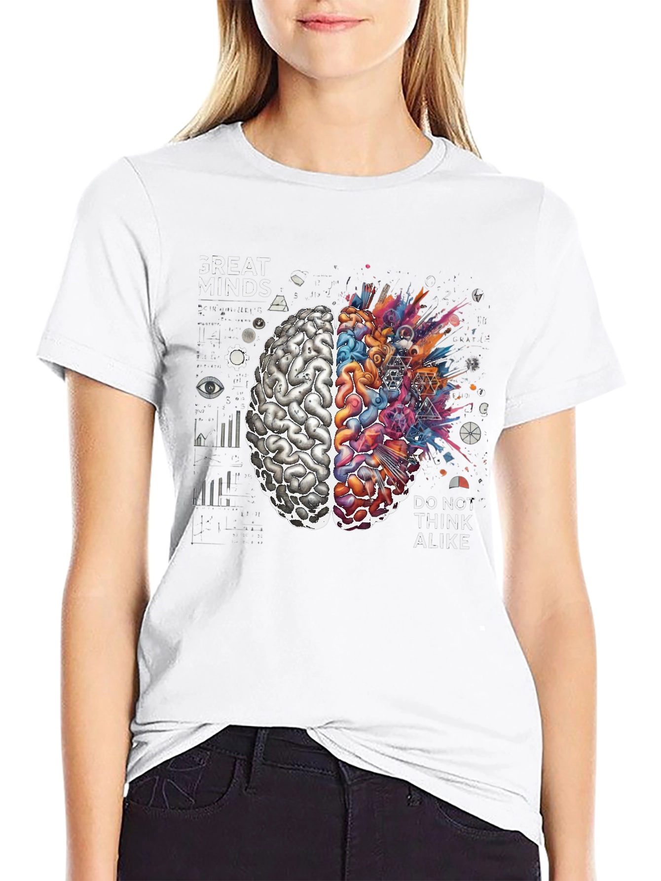 Great Minds Tee - Creative Brain Graphic
