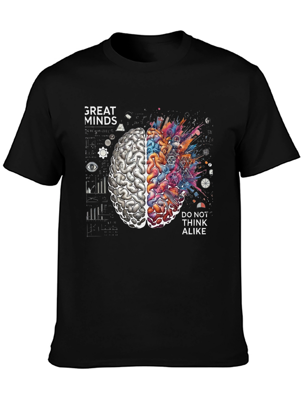 Great Minds Tee - Creative Brain Graphic