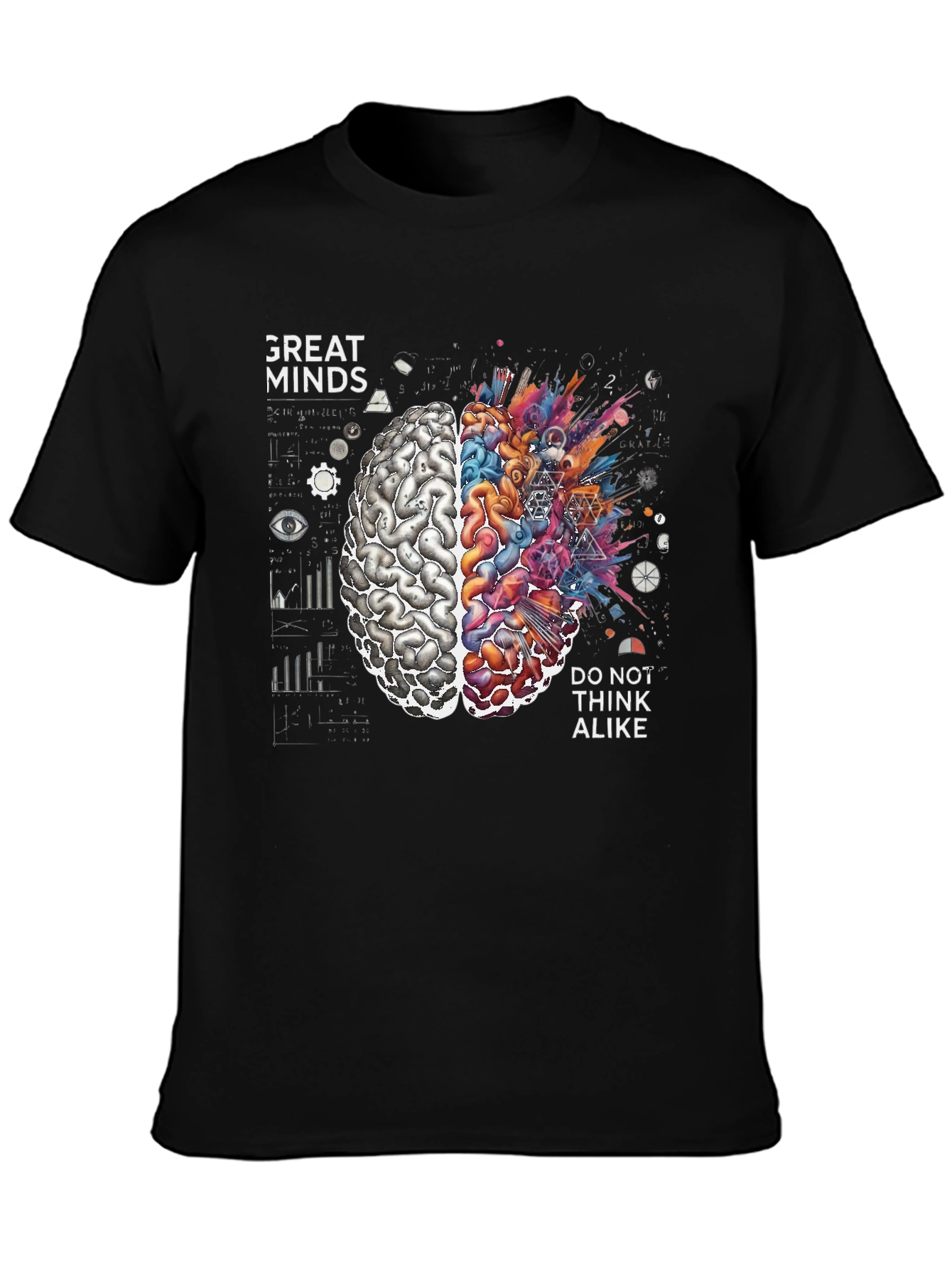 Great Minds Tee - Creative Brain Graphic