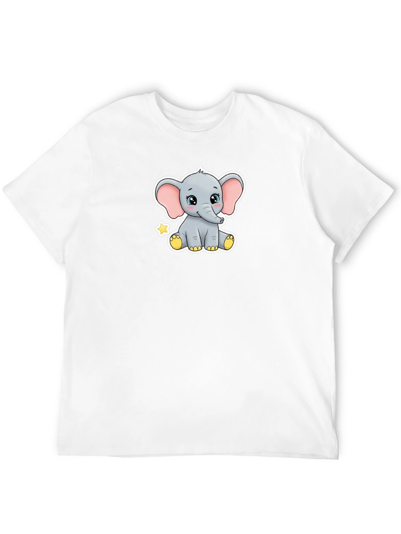 Cute Elephant Graphic Black T-Shirt