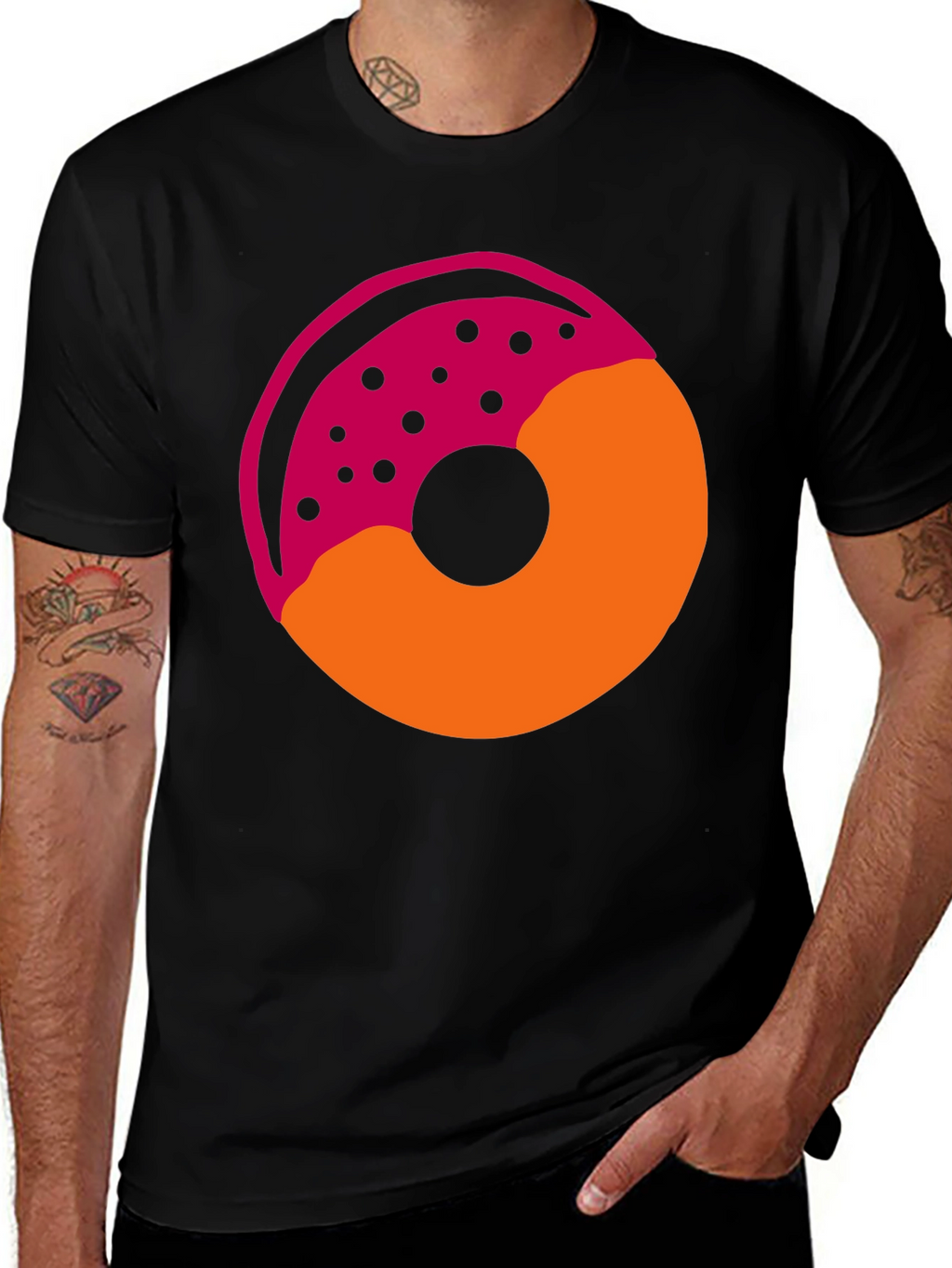 Donut Graphic T-Shirt - Casual Style Tee