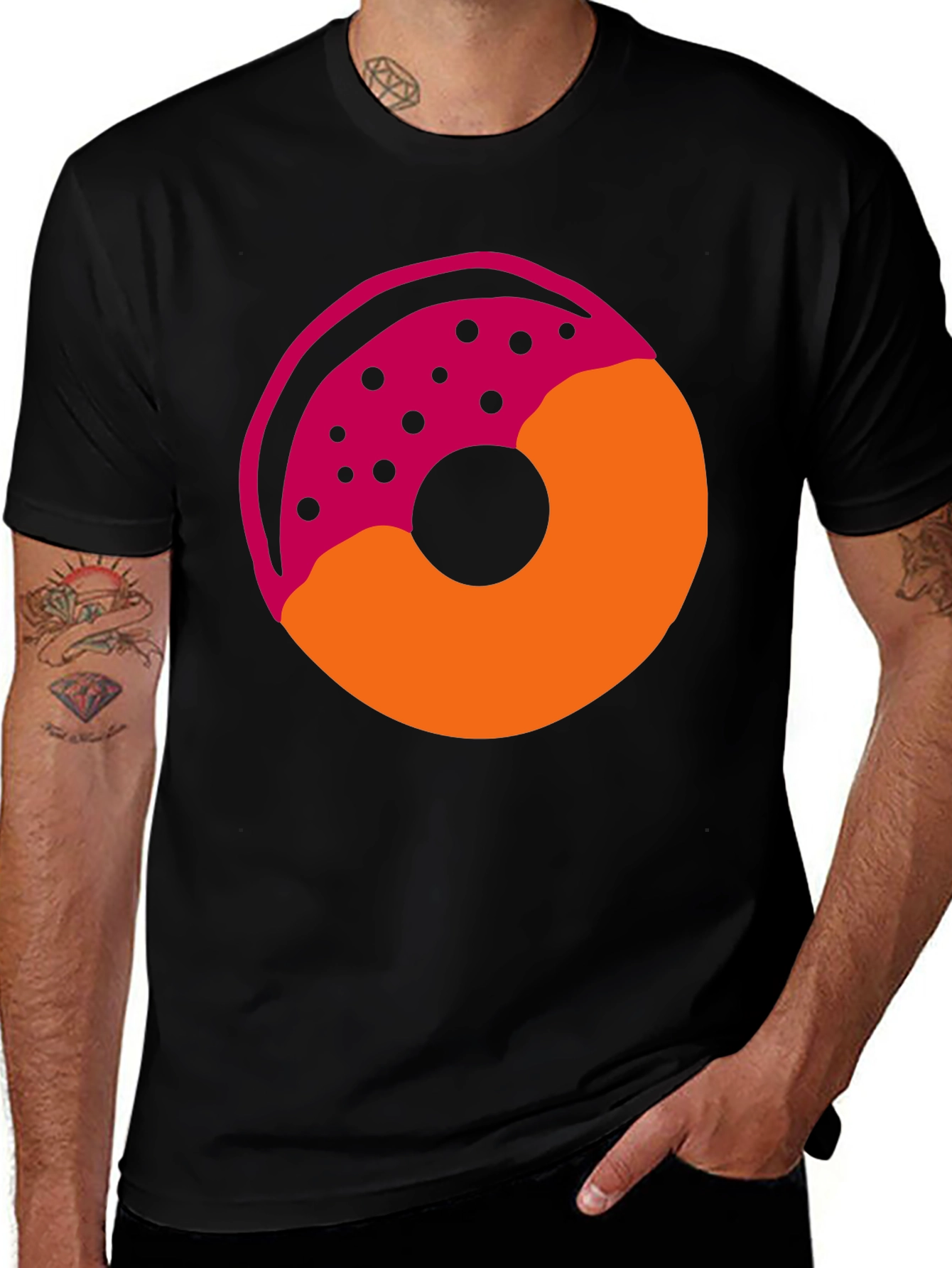 Donut Graphic T-Shirt - Casual Style Tee