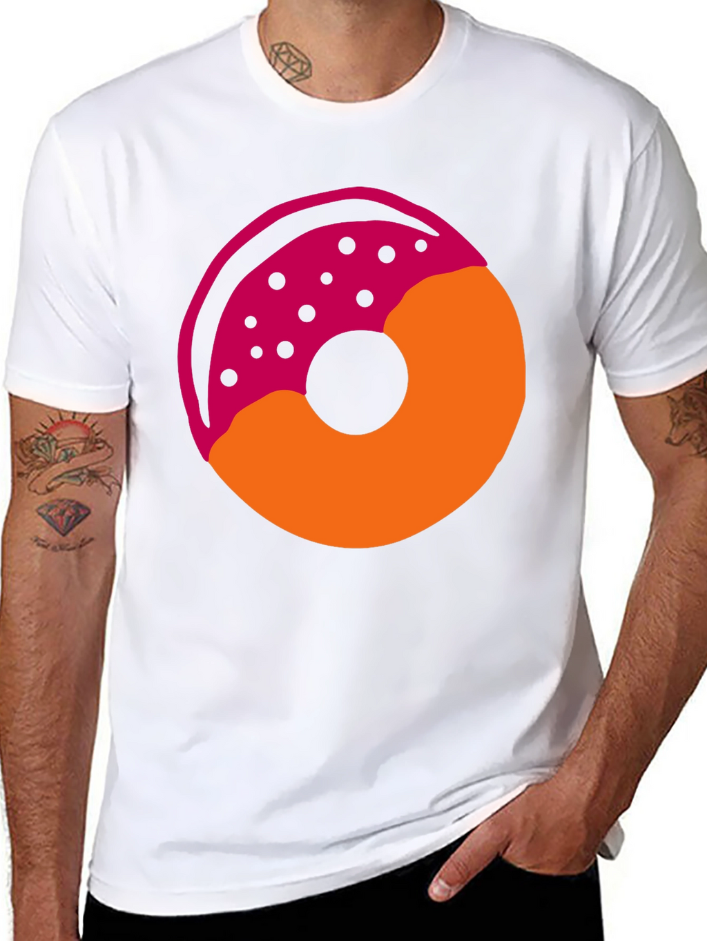 Donut Graphic T-Shirt - Casual Style Tee