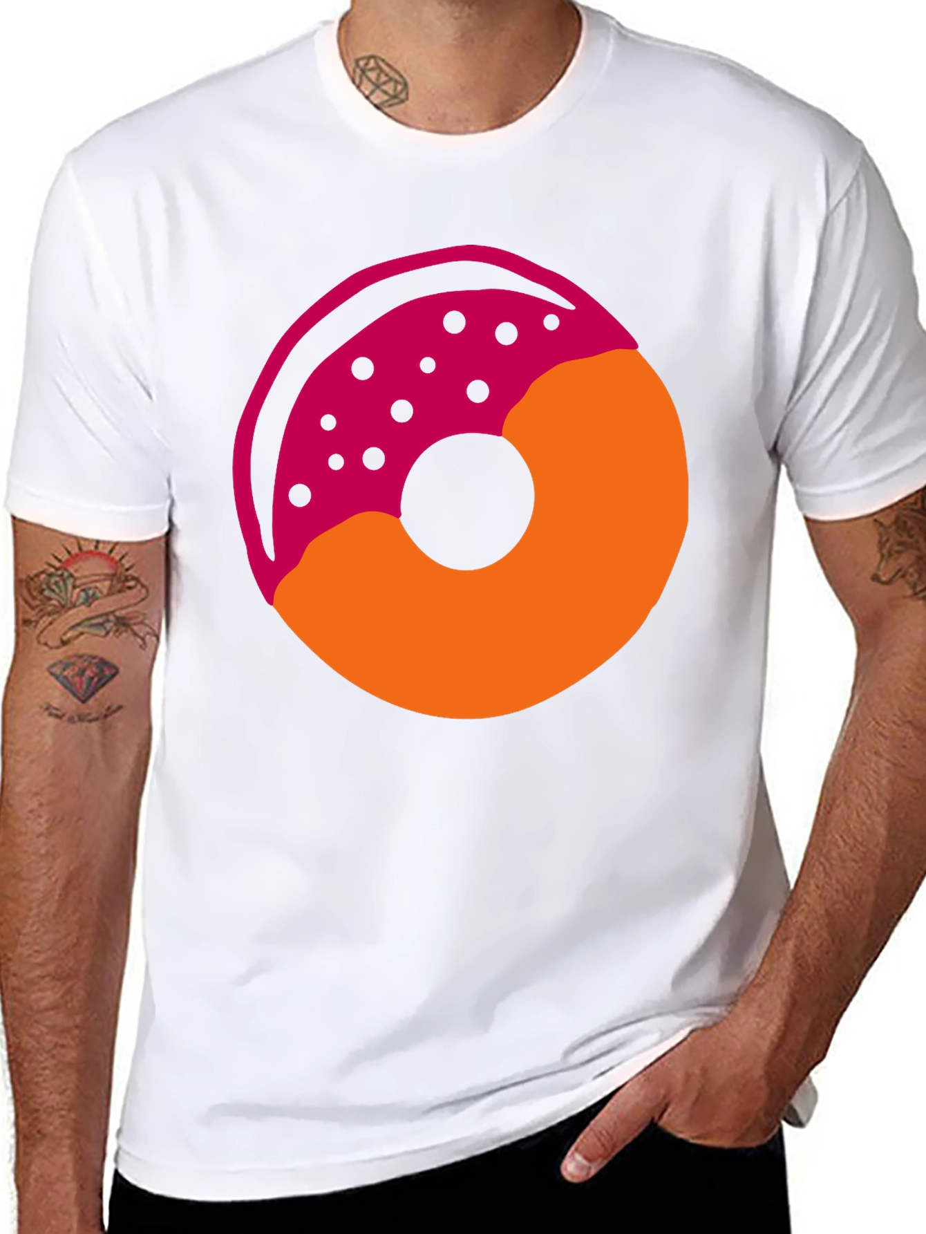 Donut Graphic T-Shirt - Casual Style Tee