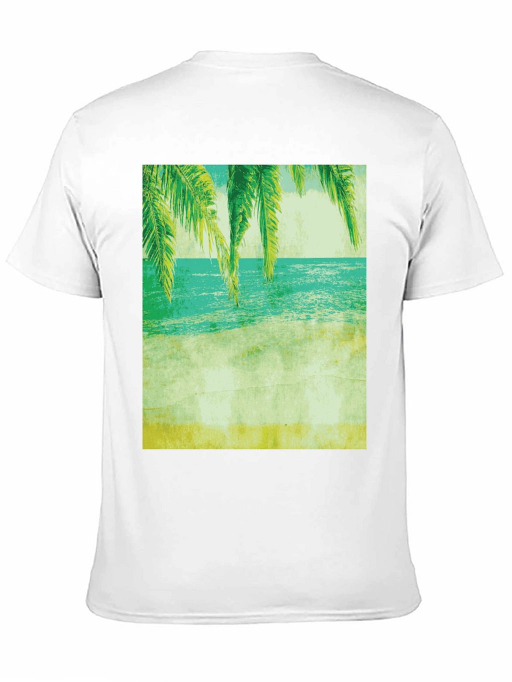 Tropical Beach Print Tee - Relaxed Coastal Vibes