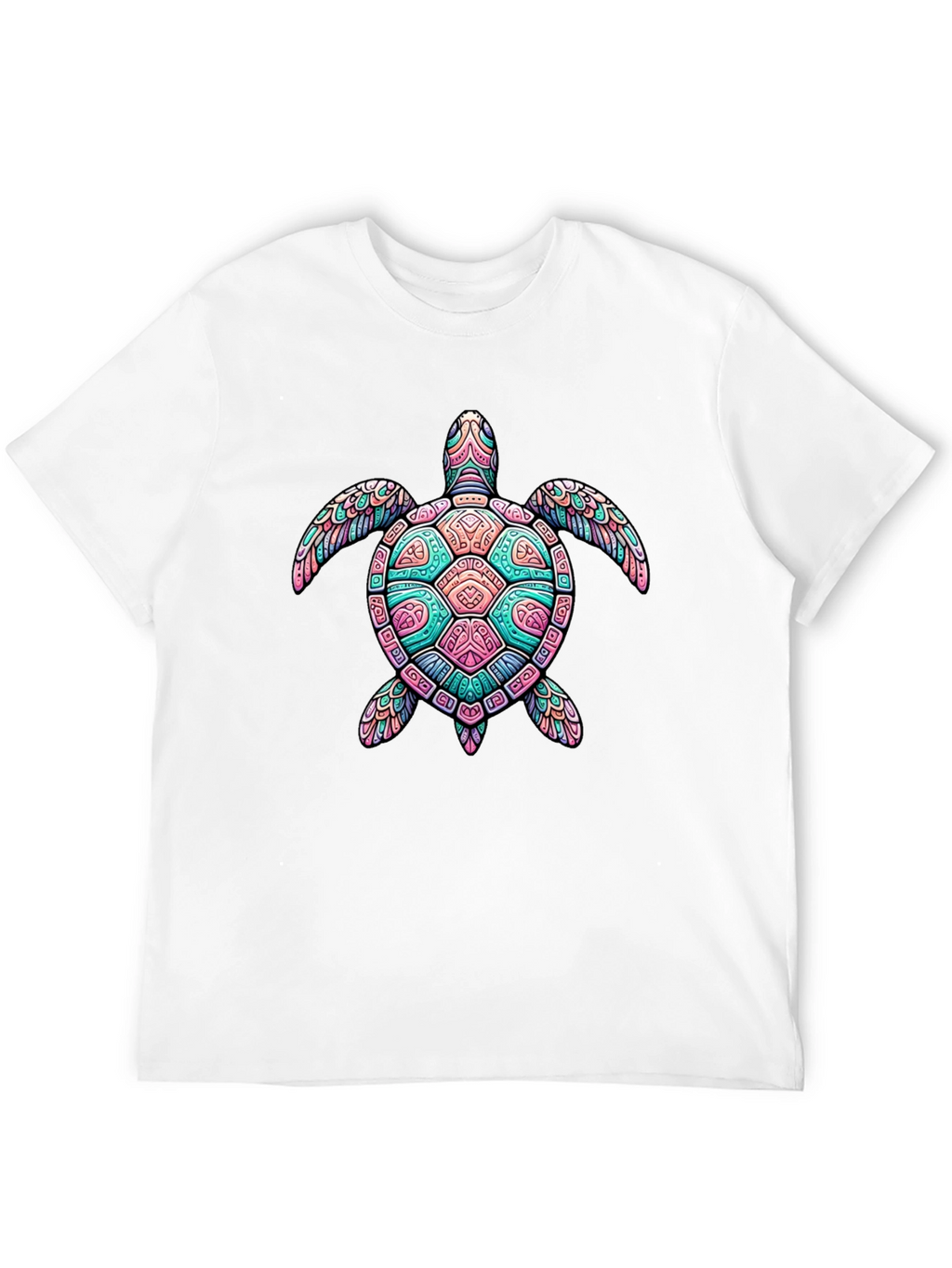 Turtle Graphic Black T-Shirt - Mens Casual Tee