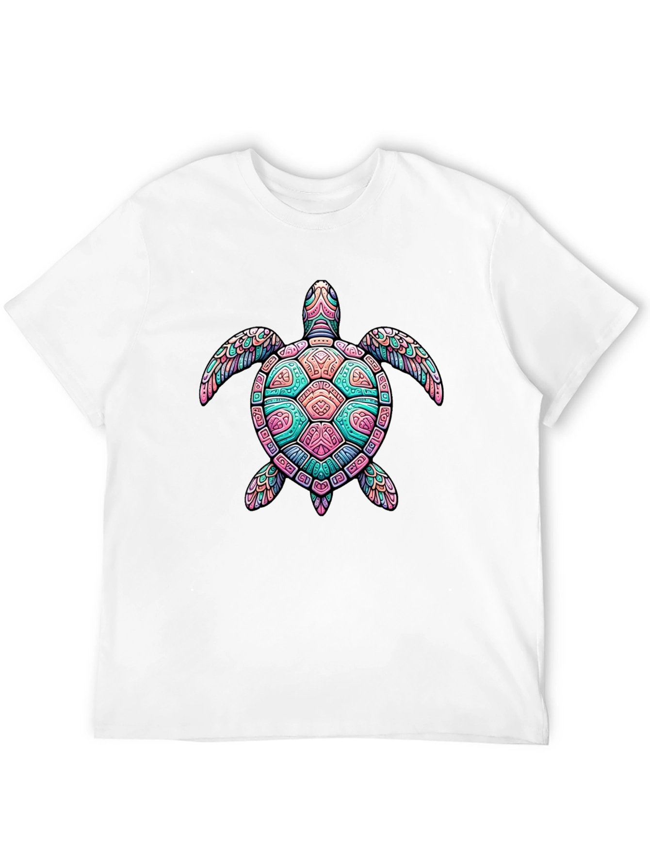 Turtle Graphic Black T-Shirt - Mens Casual Tee