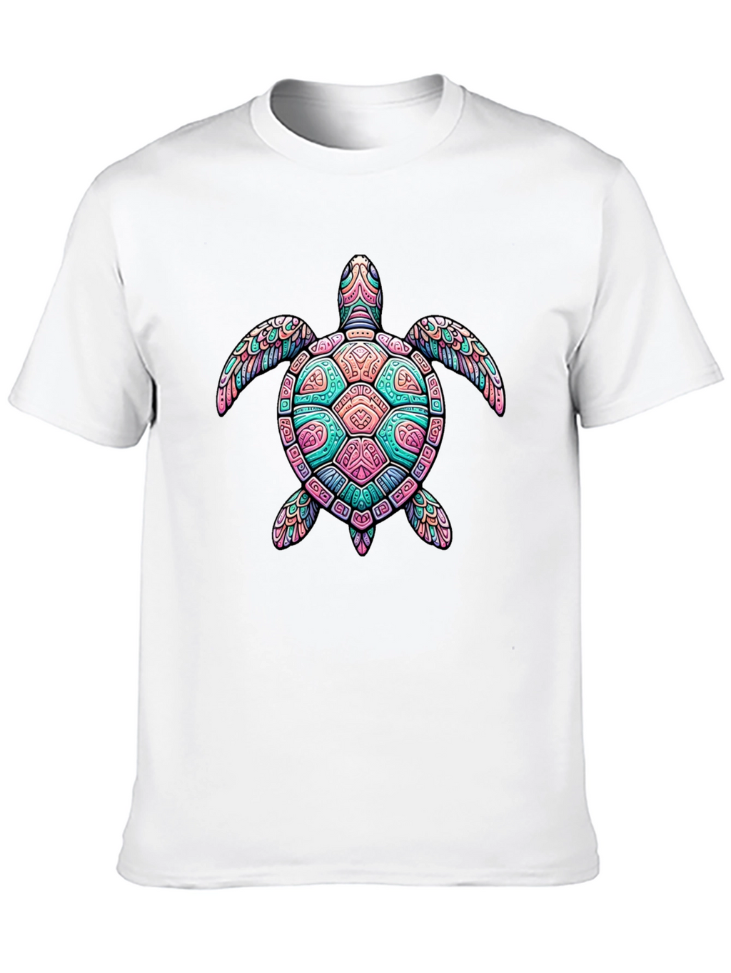 Turtle Graphic Black T-Shirt - Mens Casual Tee