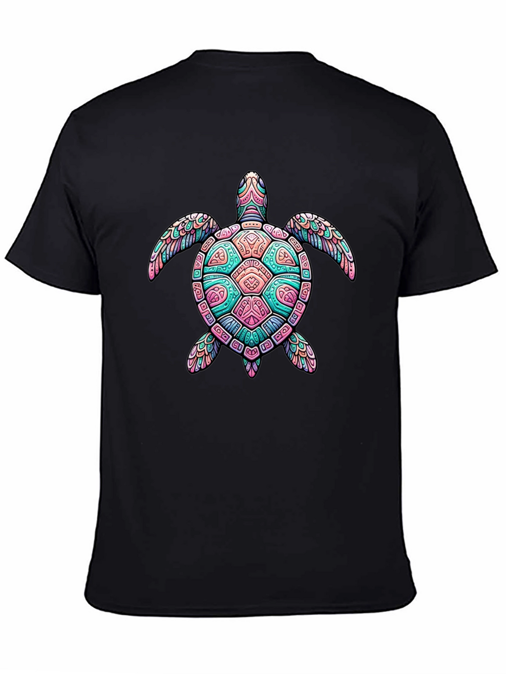 Turtle Graphic Black T-Shirt - Mens Casual Tee