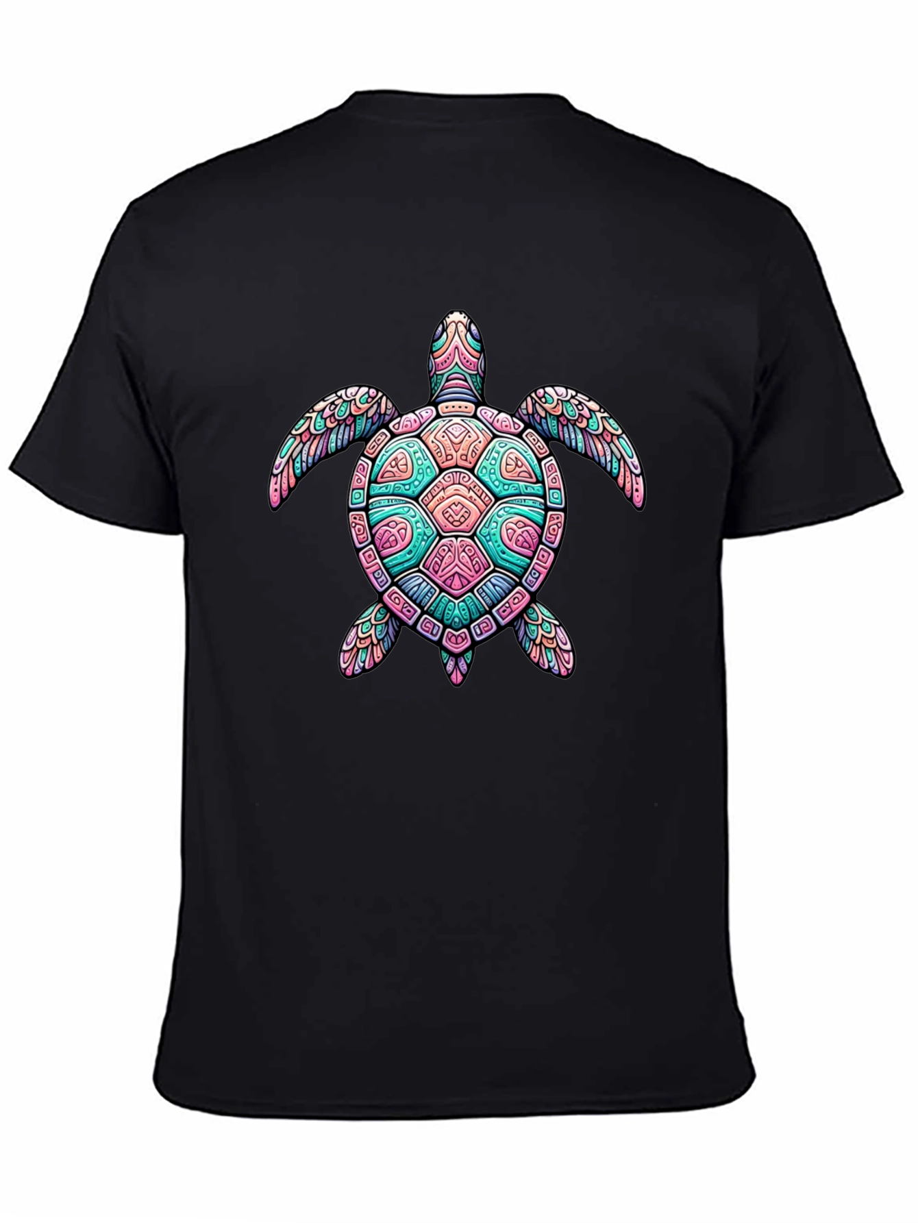 Turtle Graphic Black T-Shirt - Mens Casual Tee