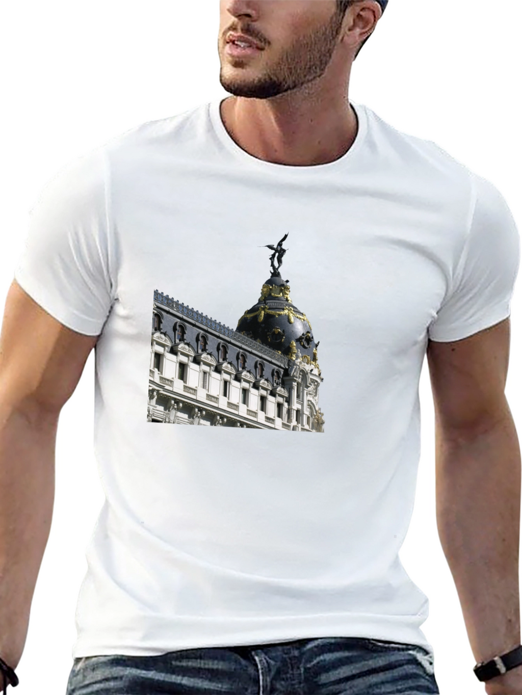Madrid Architecture T-Shirt - Stylish Black Tee