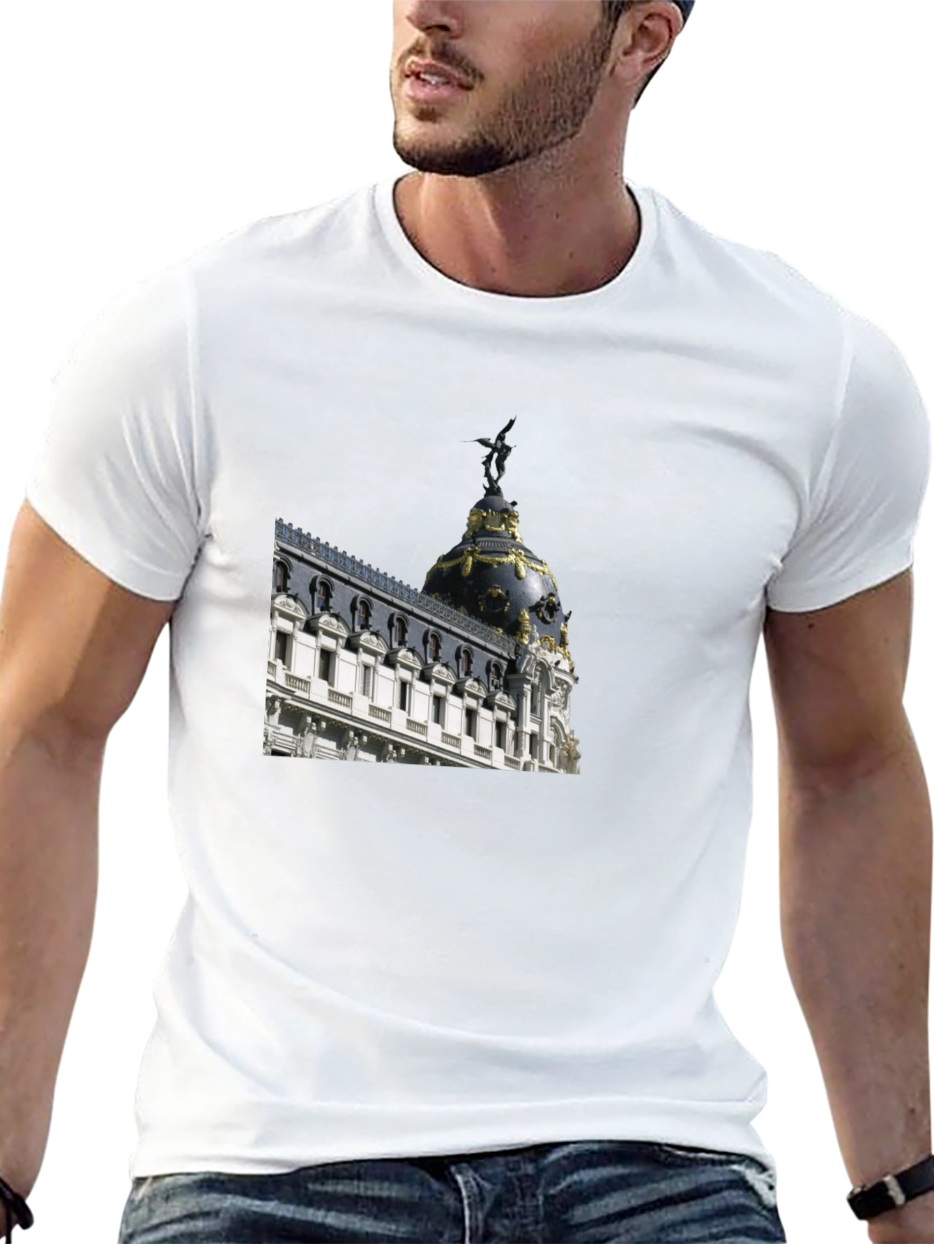Madrid Architecture T-Shirt - Stylish Black Tee