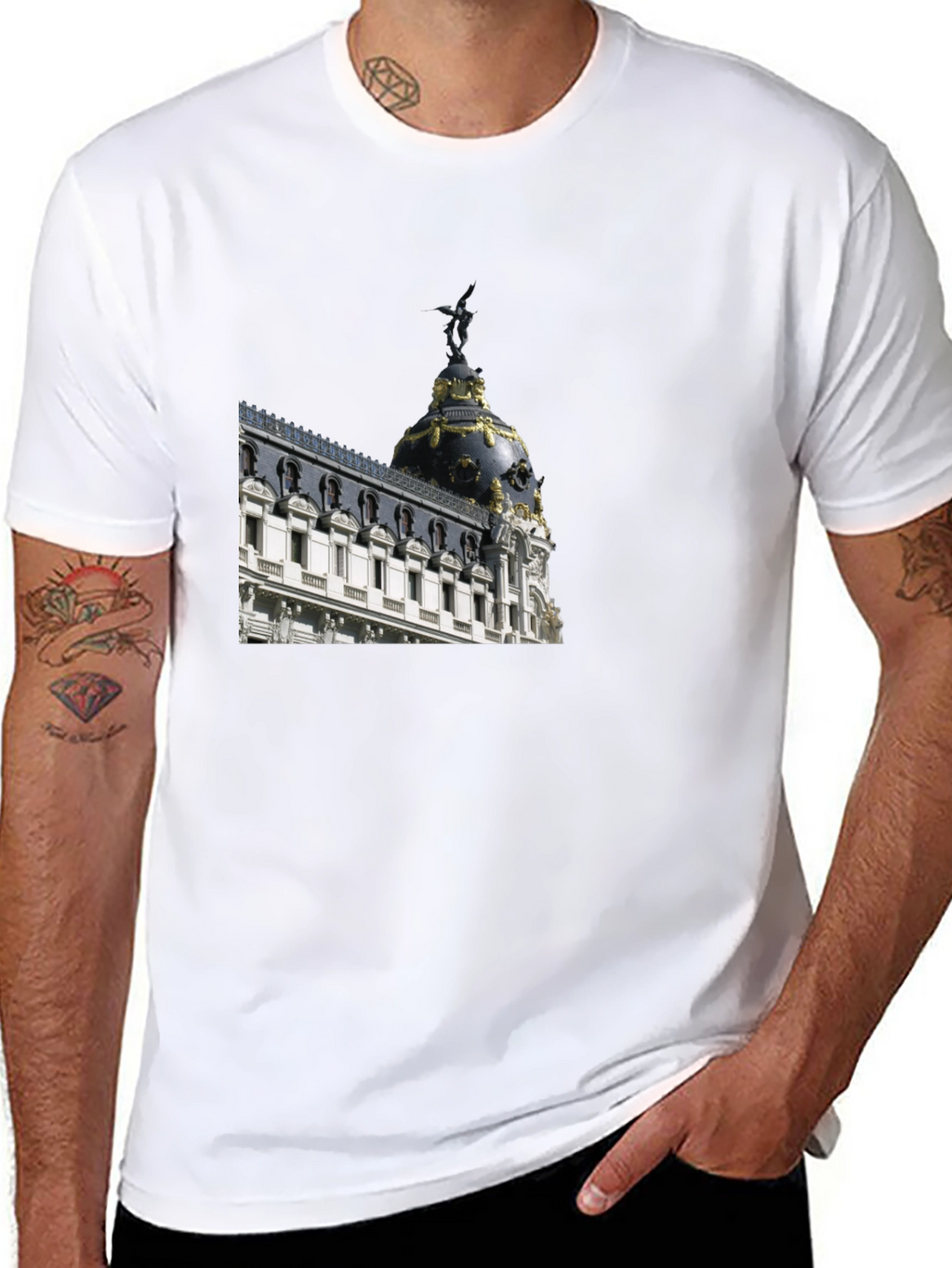 Madrid Architecture T-Shirt - Stylish Black Tee