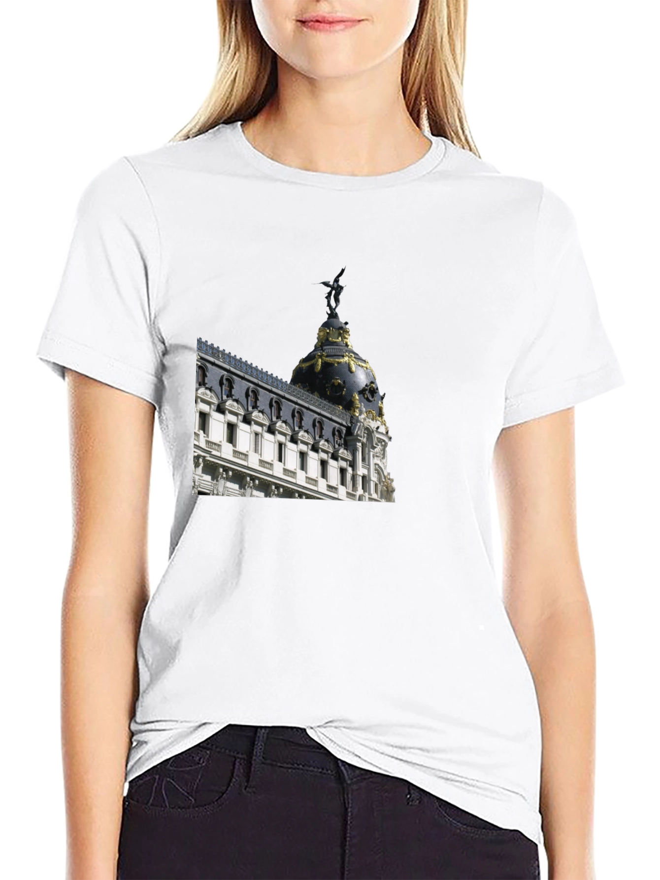 Madrid Architecture T-Shirt - Stylish Black Tee