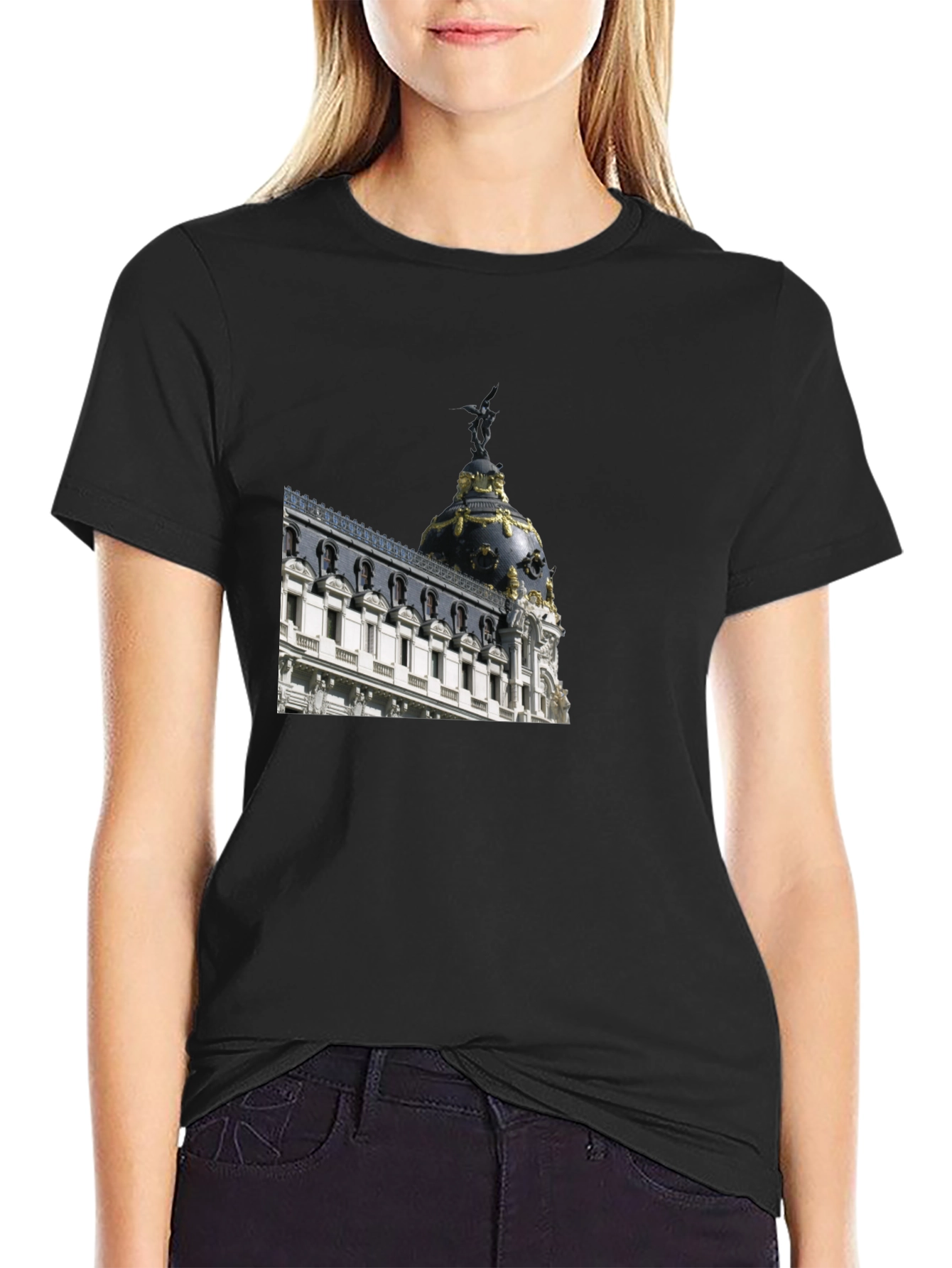 Madrid Architecture T-Shirt - Stylish Black Tee