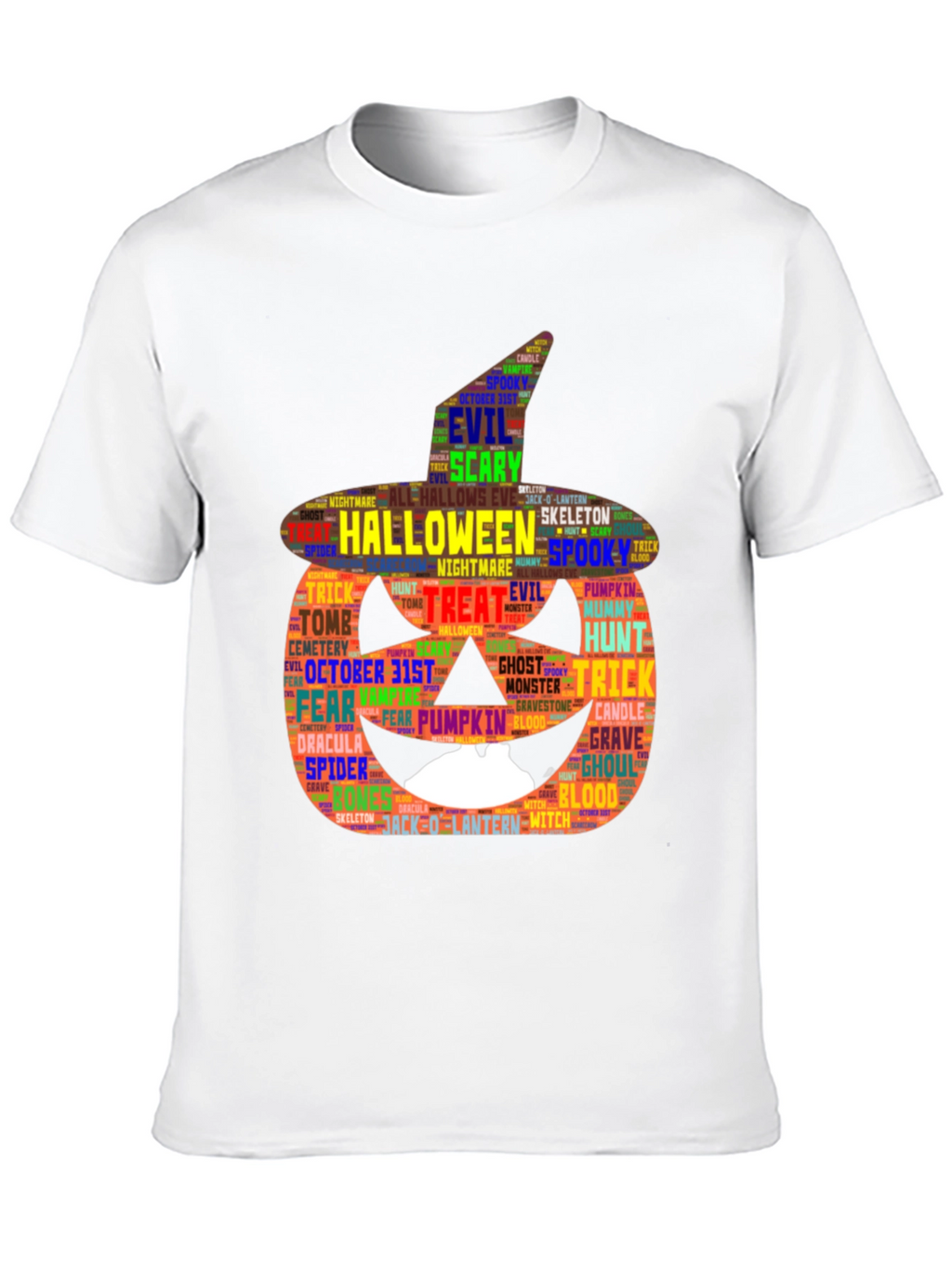 Halloween Pumpkin Word Art Graphic Tee