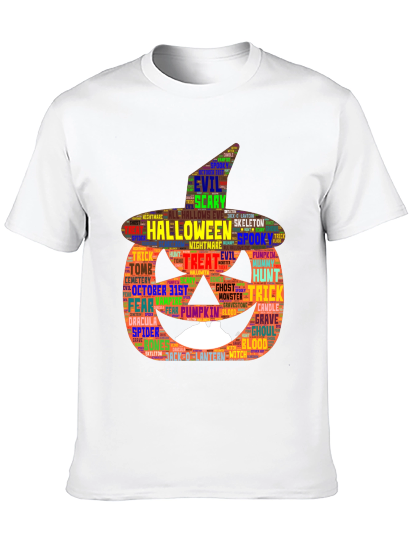 Halloween Pumpkin Word Art Graphic Tee