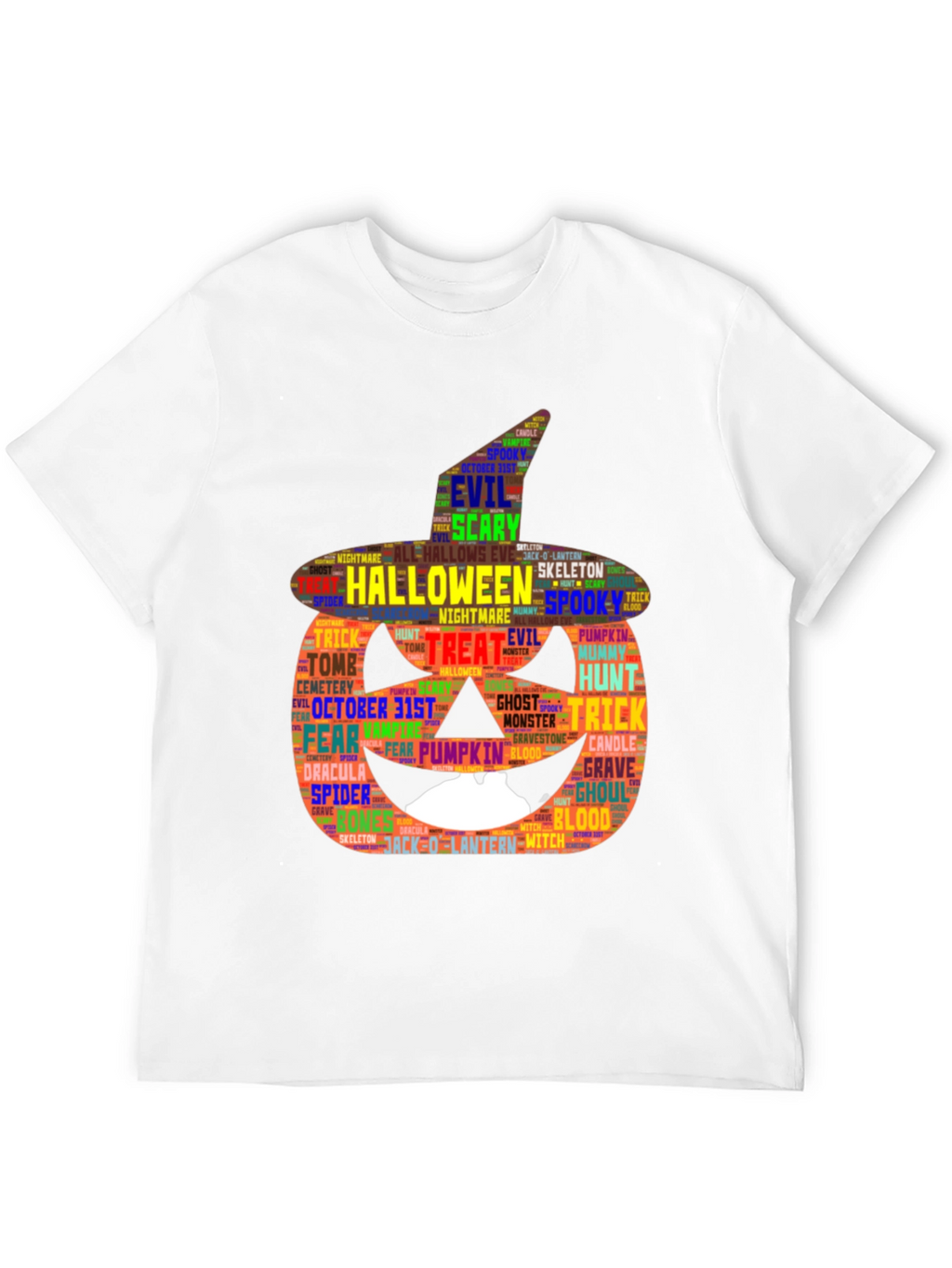 Halloween Pumpkin Word Art Graphic Tee