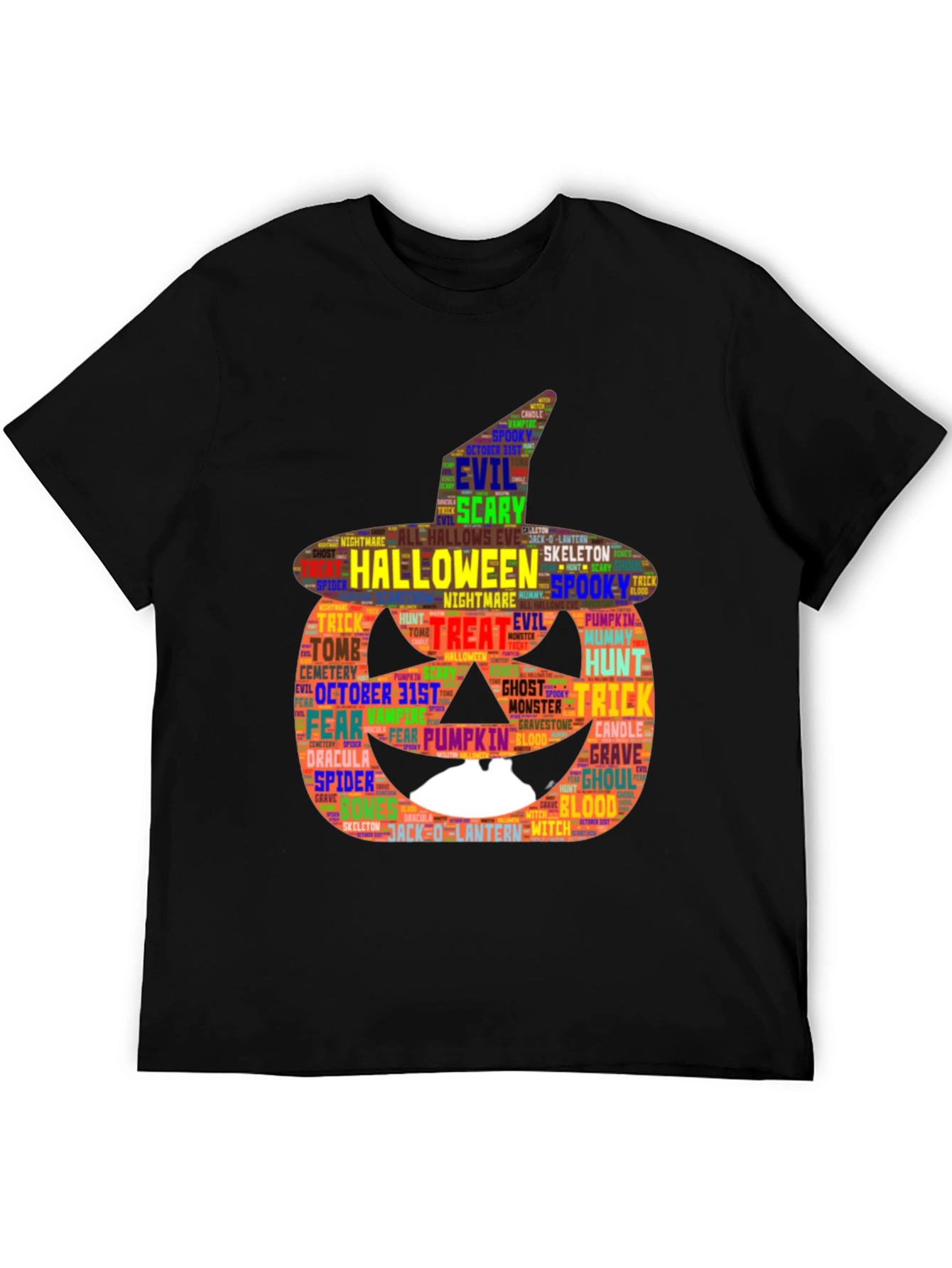 Halloween Pumpkin Word Art Graphic Tee
