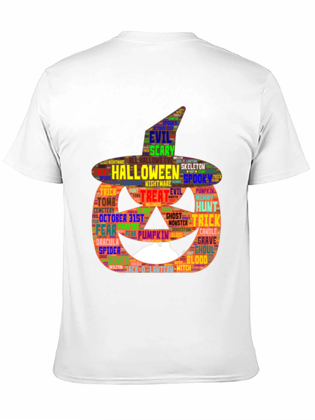 Halloween Pumpkin Word Art Graphic Tee
