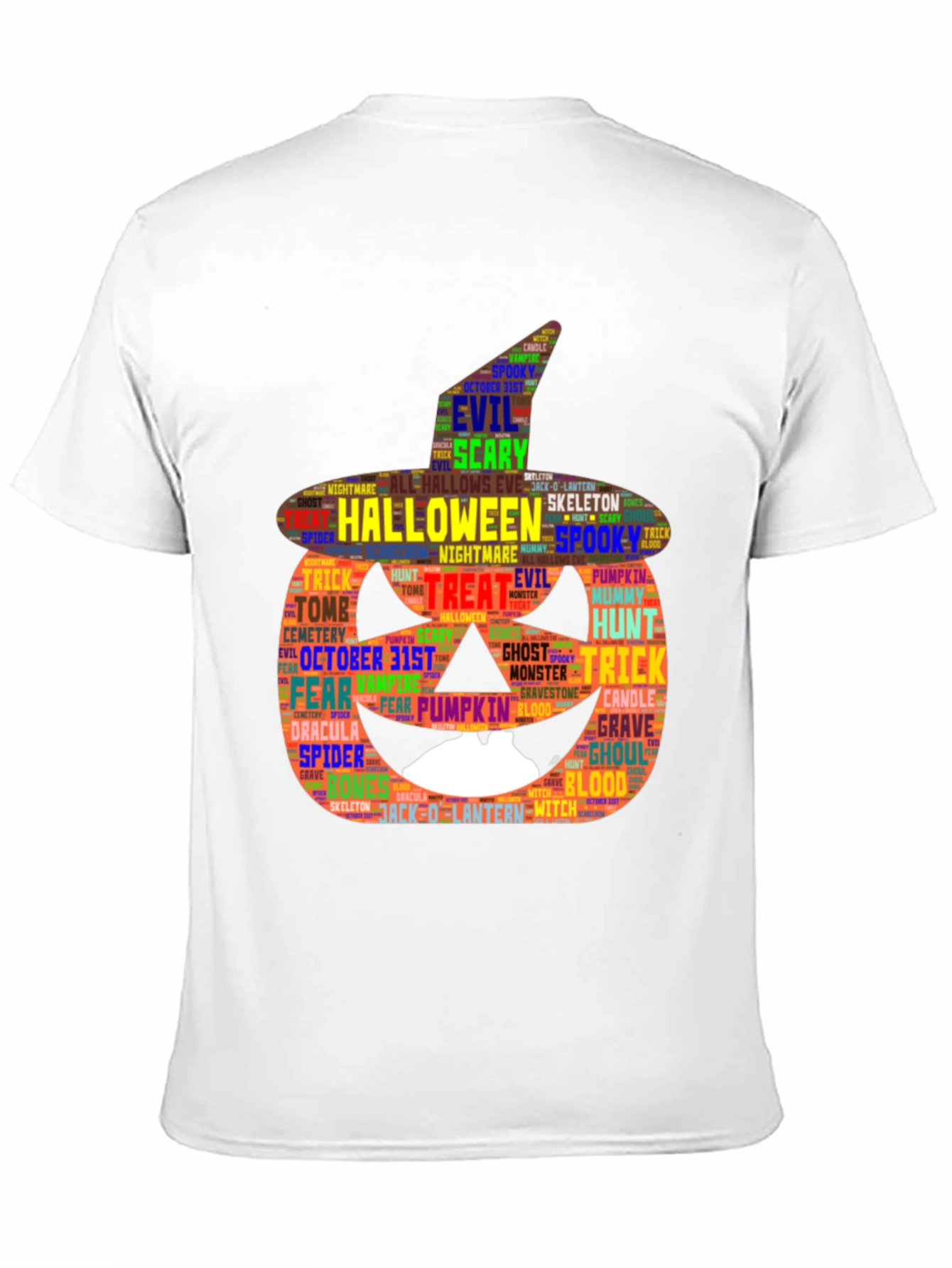 Halloween Pumpkin Word Art Graphic Tee