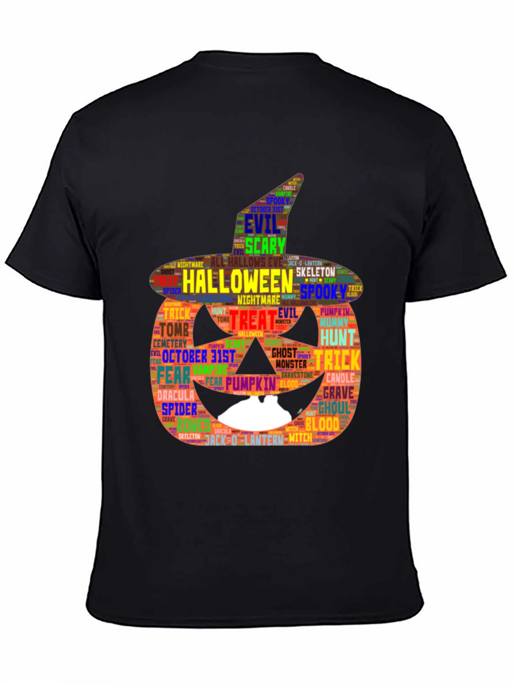 Halloween Pumpkin Word Art Graphic Tee