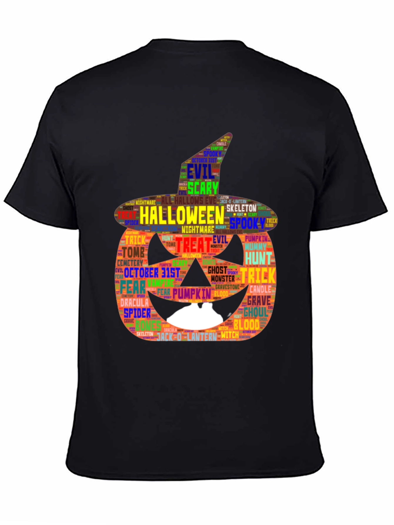 Halloween Pumpkin Word Art Graphic Tee