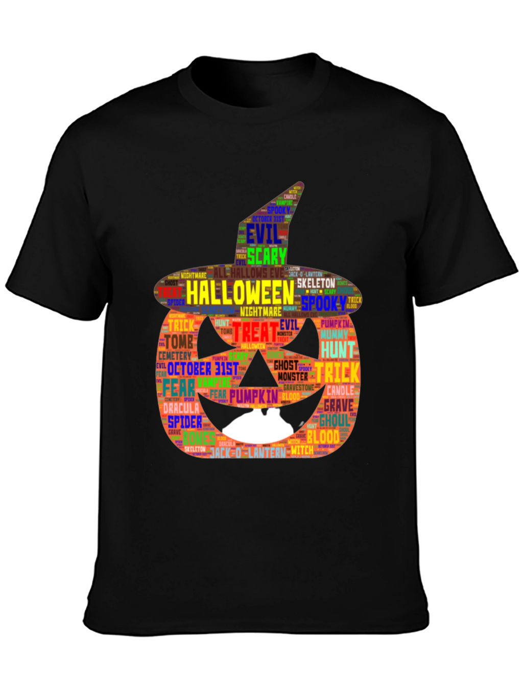 Halloween Pumpkin Word Art Graphic Tee