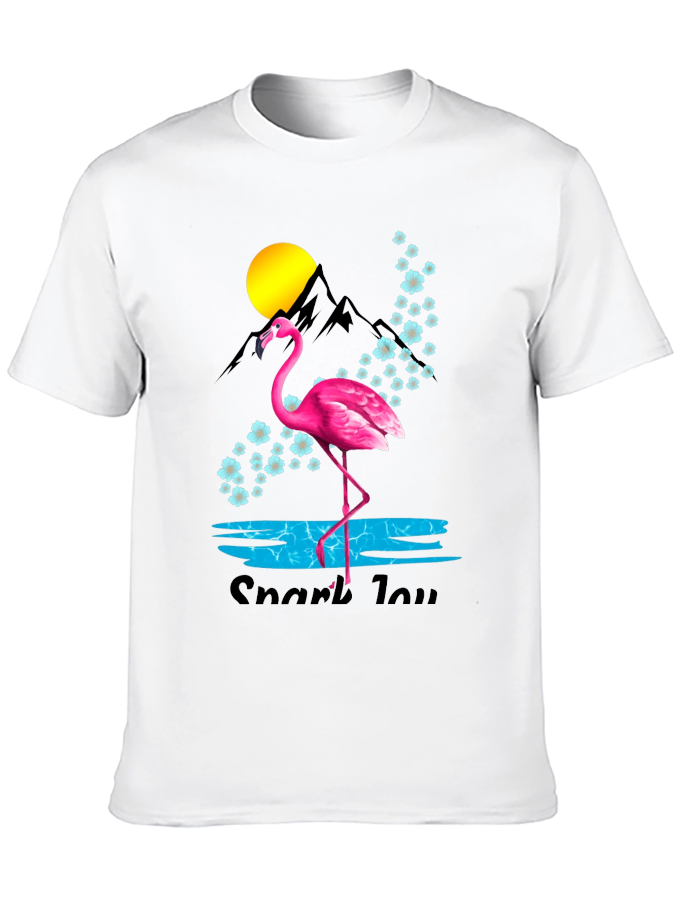 Flamingo Graphic Tee - Black Cotton Blend
