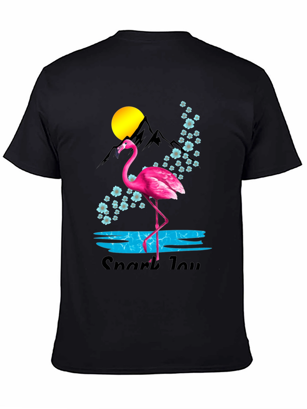 Flamingo Graphic Tee - Black Cotton Blend