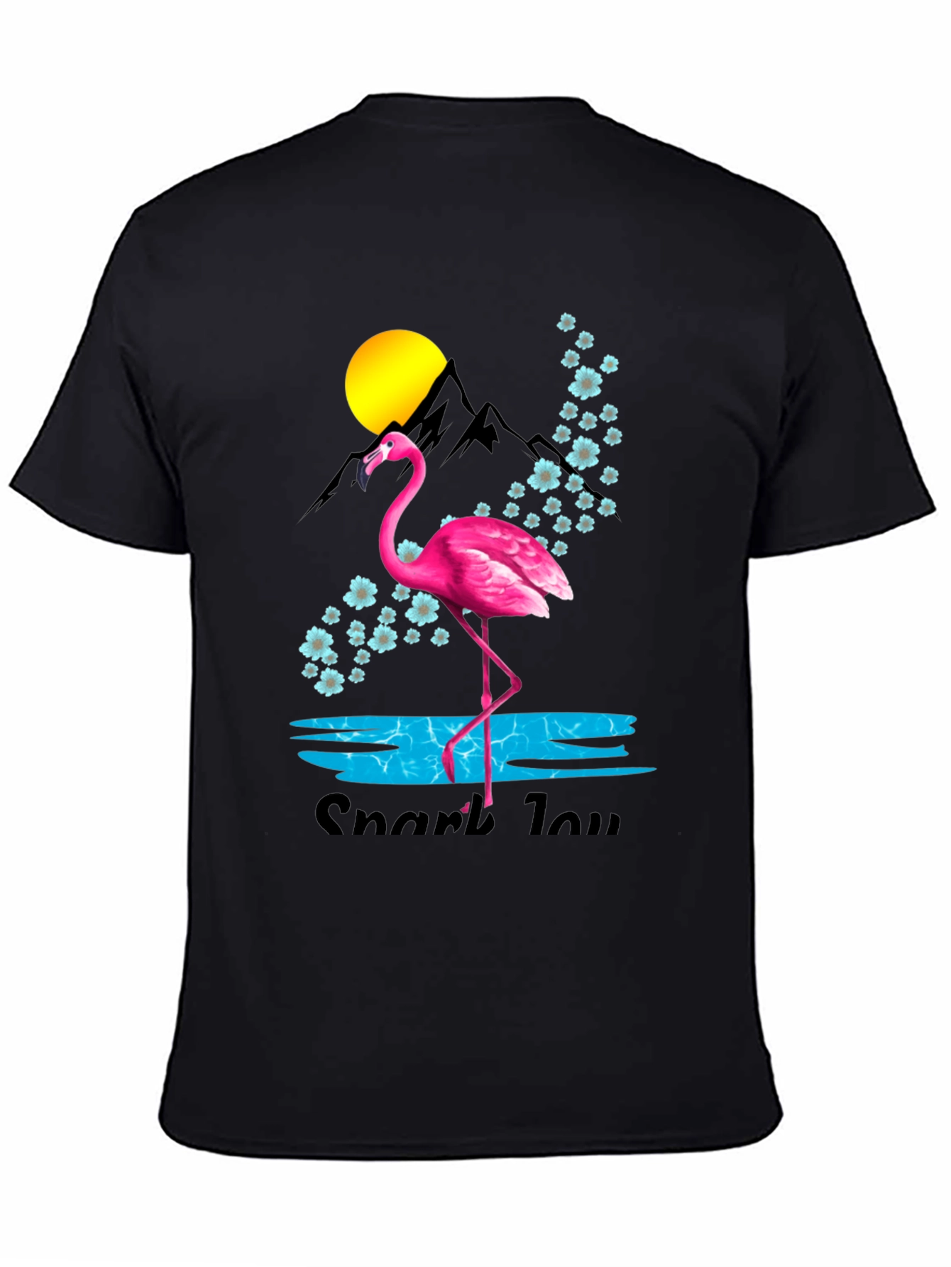 Flamingo Graphic Tee - Black Cotton Blend