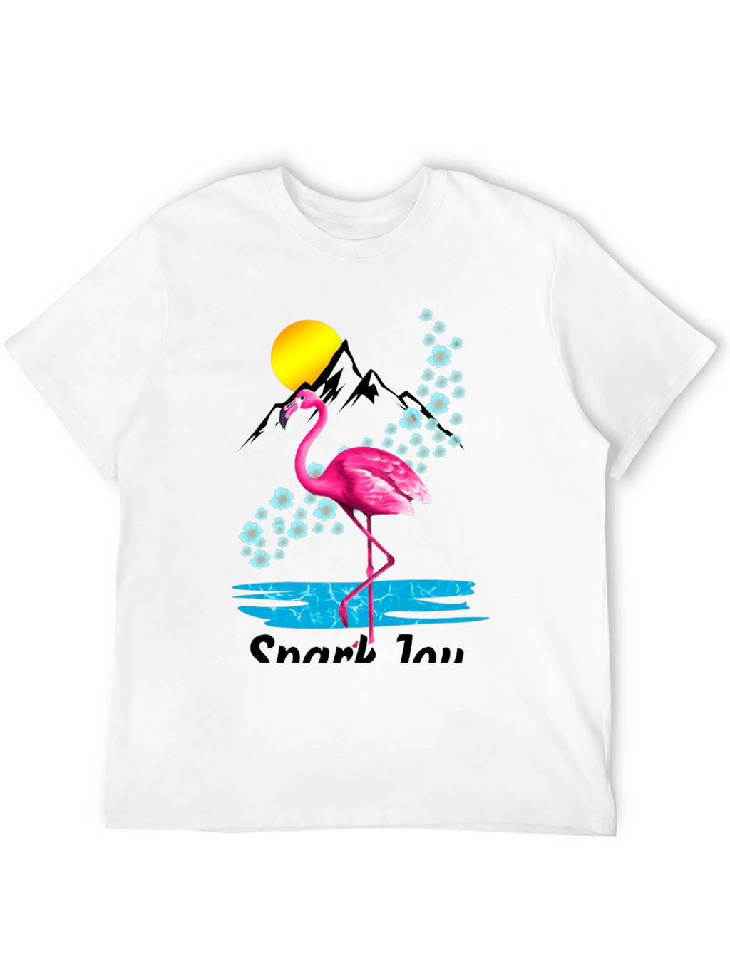 Flamingo Graphic Tee - Black Cotton Blend