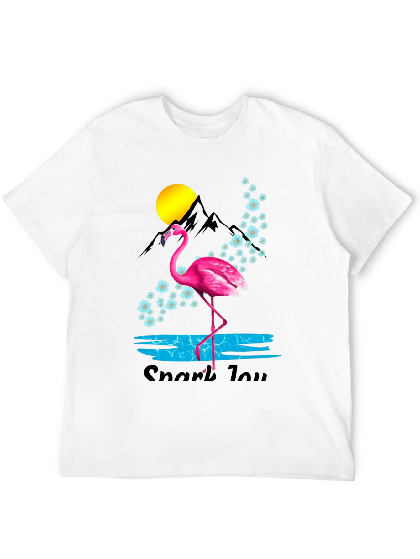 Flamingo Graphic Tee - Black Cotton Blend