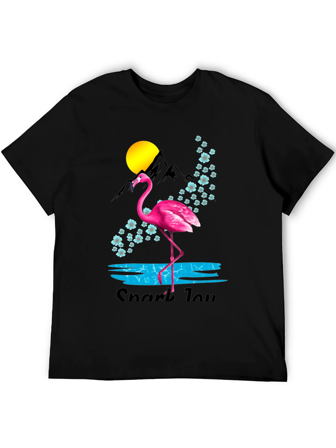 Flamingo Graphic Tee - Black Cotton Blend