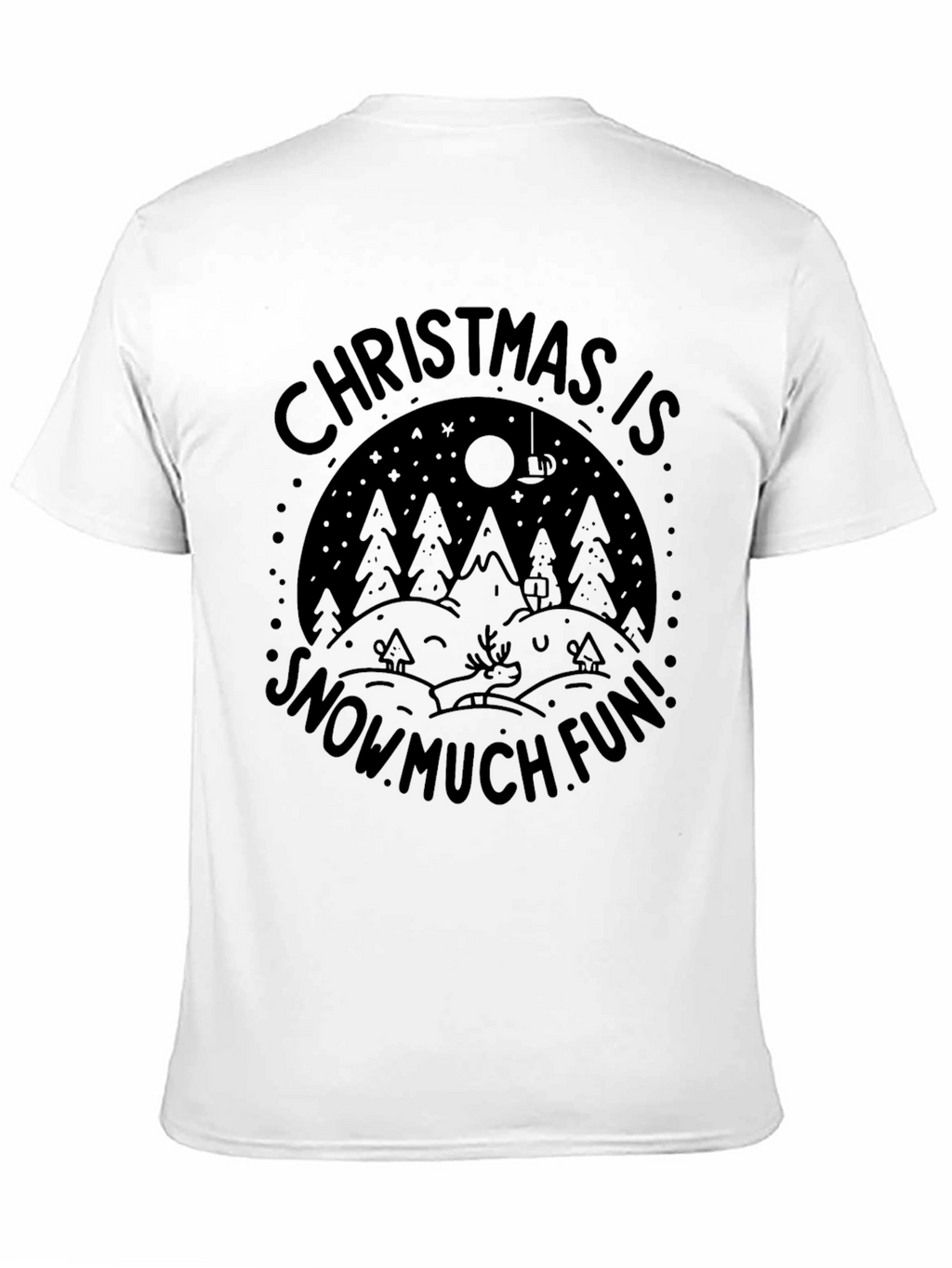Christmas Snow Fun Black T-Shirt